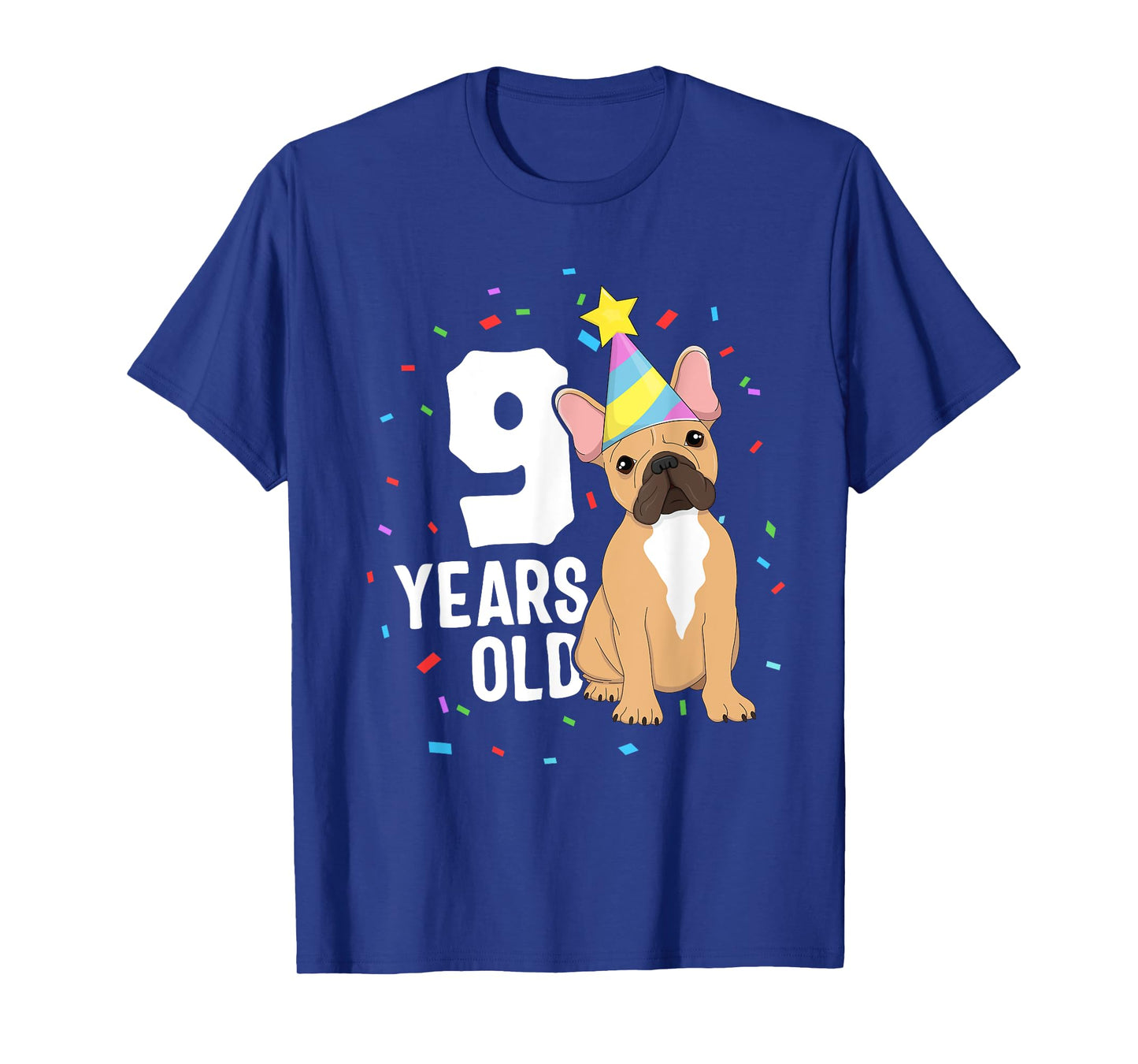 9 Years Old Birthday Outfit French Bulldog Dog Party 9th T-Shirt