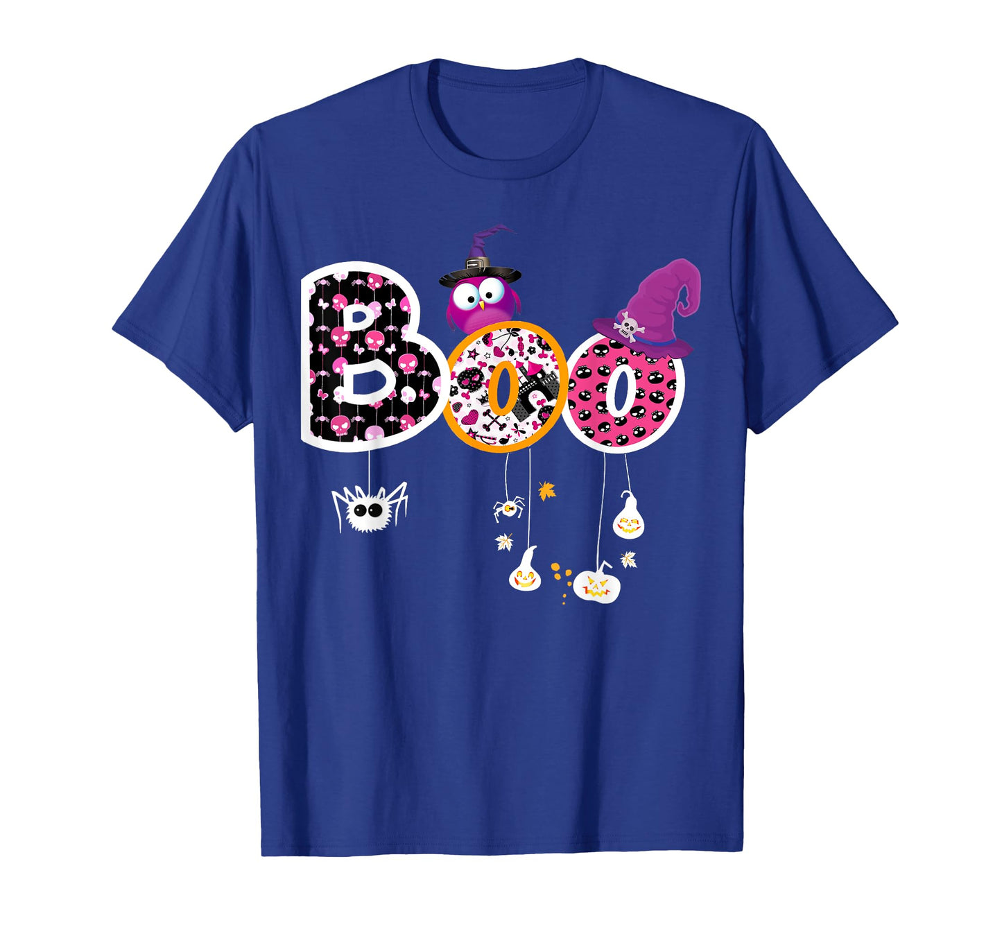 Boo Halloween Costume Spiders, Ghosts, Pumkin & Witch Hat T-Shirt