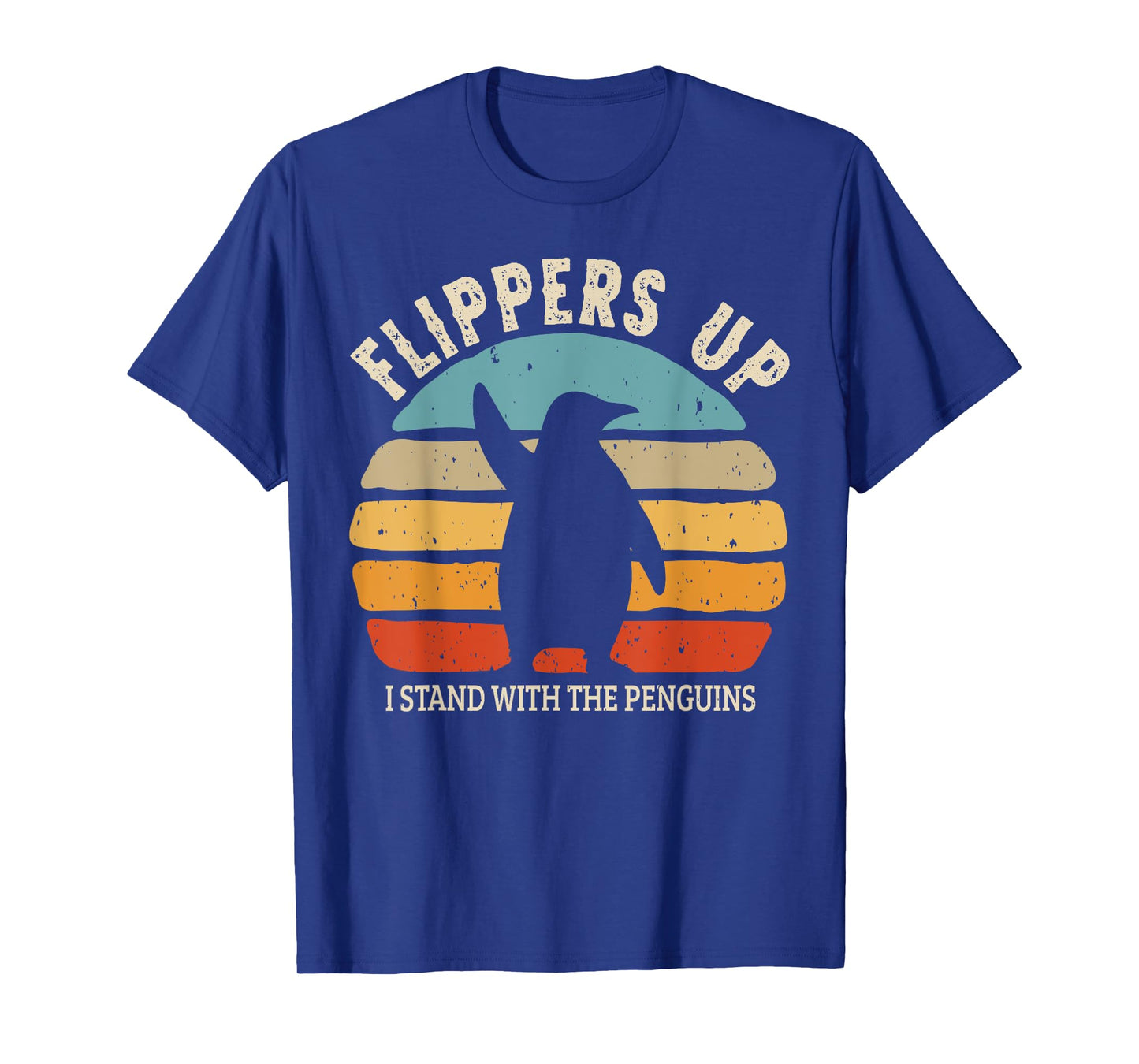 Flippers Up I Stand With The Penguins Retro Sunset Vintage T-Shirt