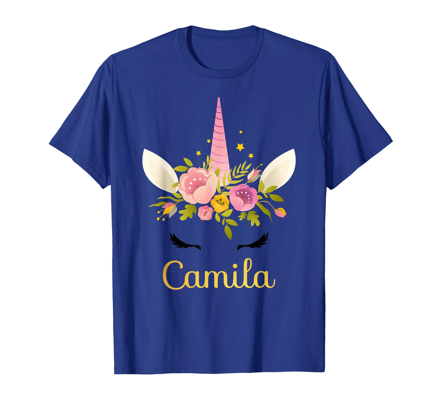 Camila Unicorn Name Happy Birthday Girl Bday Party T-Shirt T-Shirt