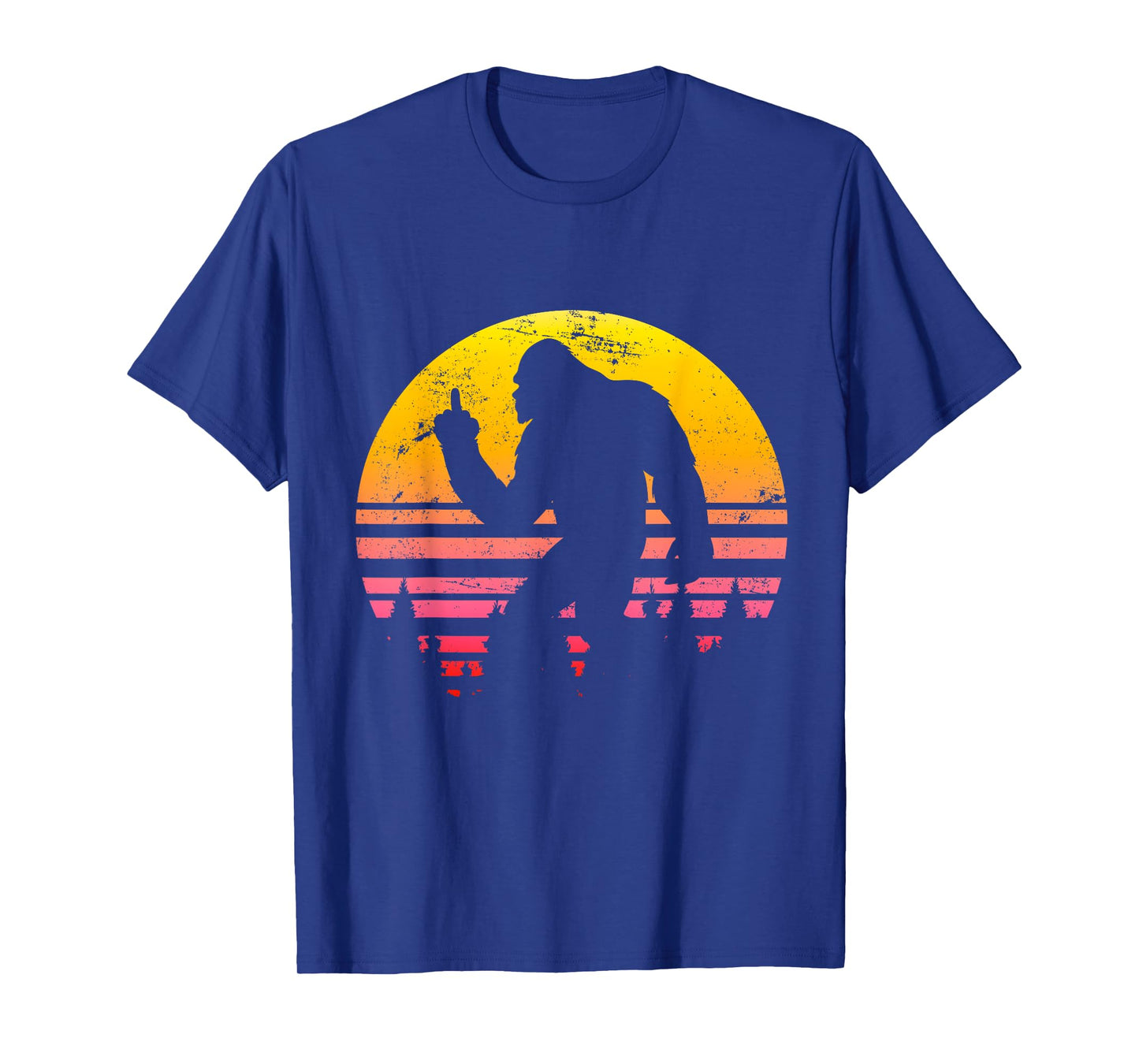 Big Foot Flips Middle Finger - Shoots Bird - Funny Sasquatch T-Shirt