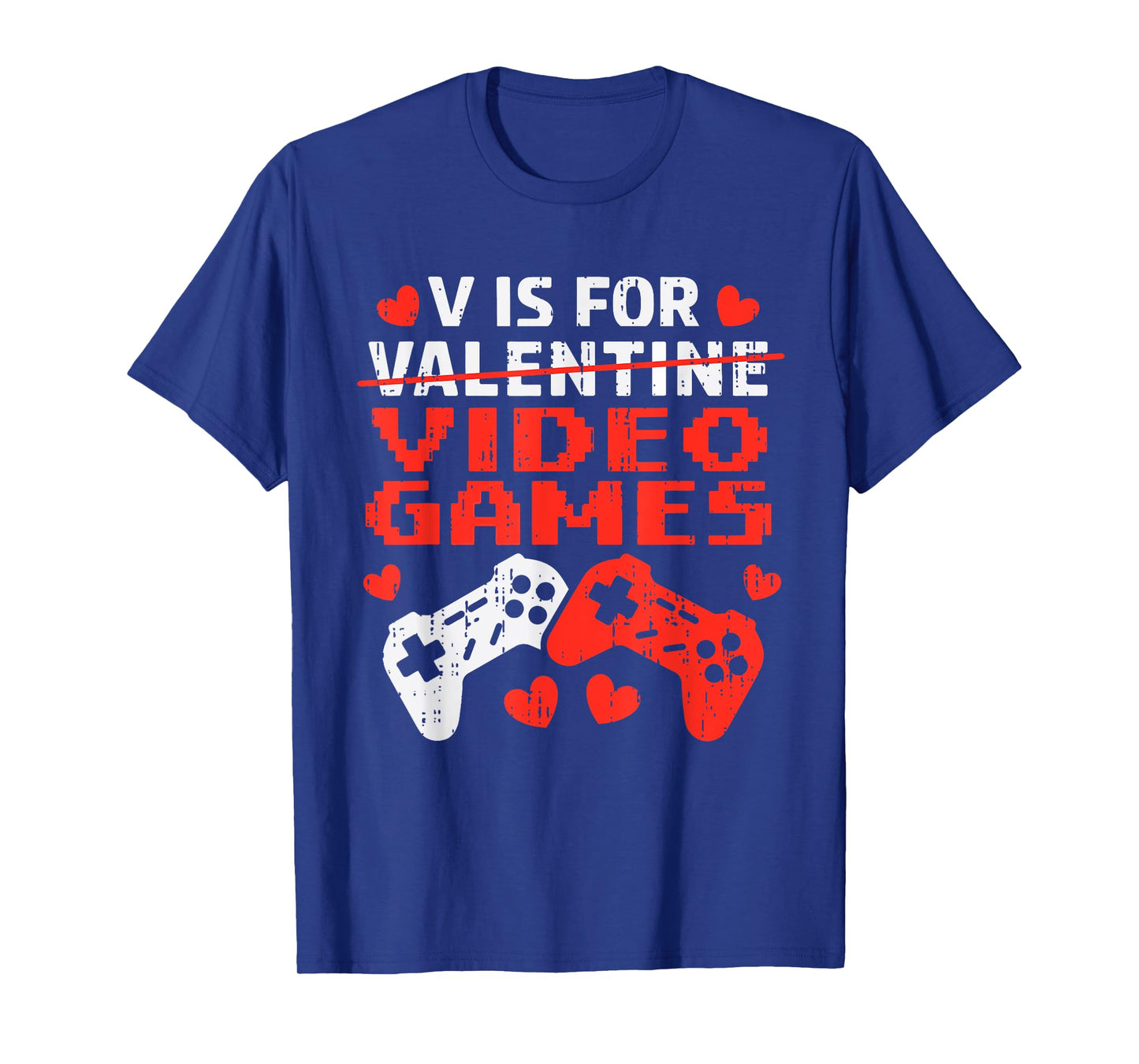 Valentines Day V Is For Video Games Controllers Teen Boy Kid T-Shirt
