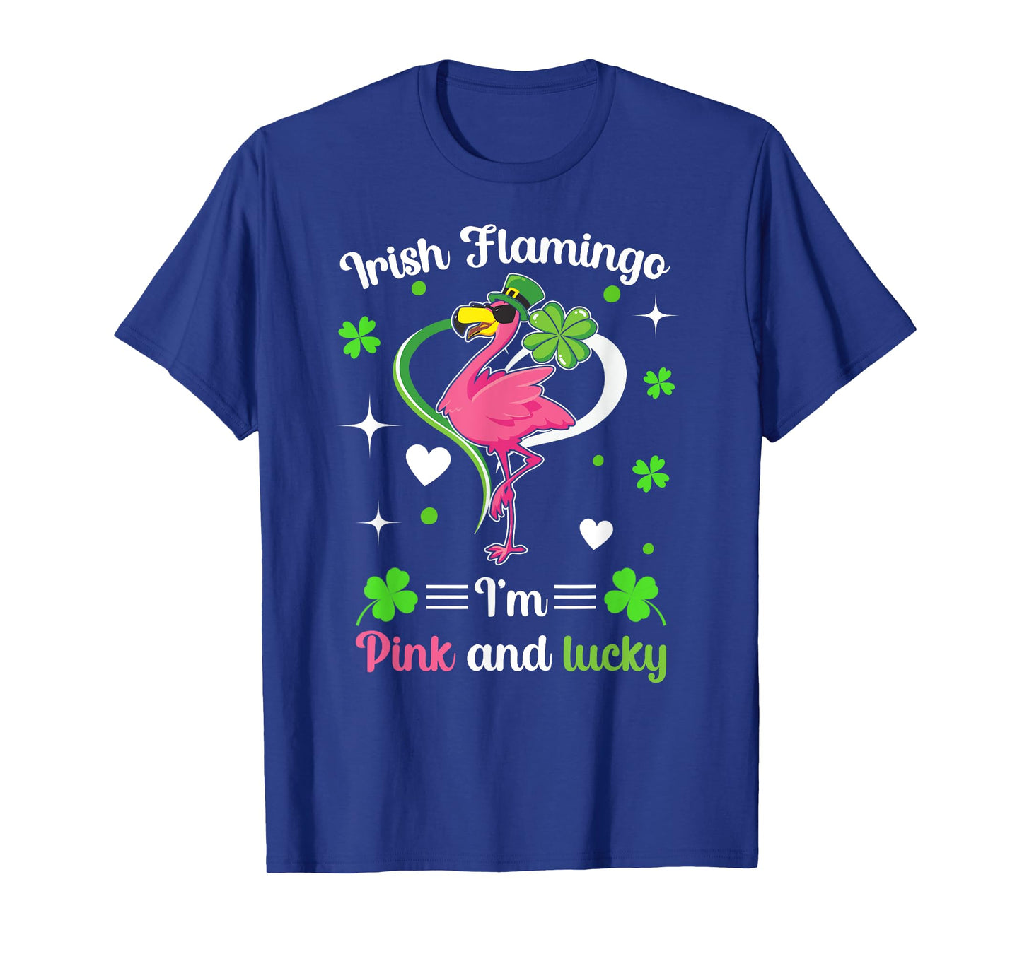 Lucky Irish Flamingo St Patricks Day Flocking Flamingo T-Shirt
