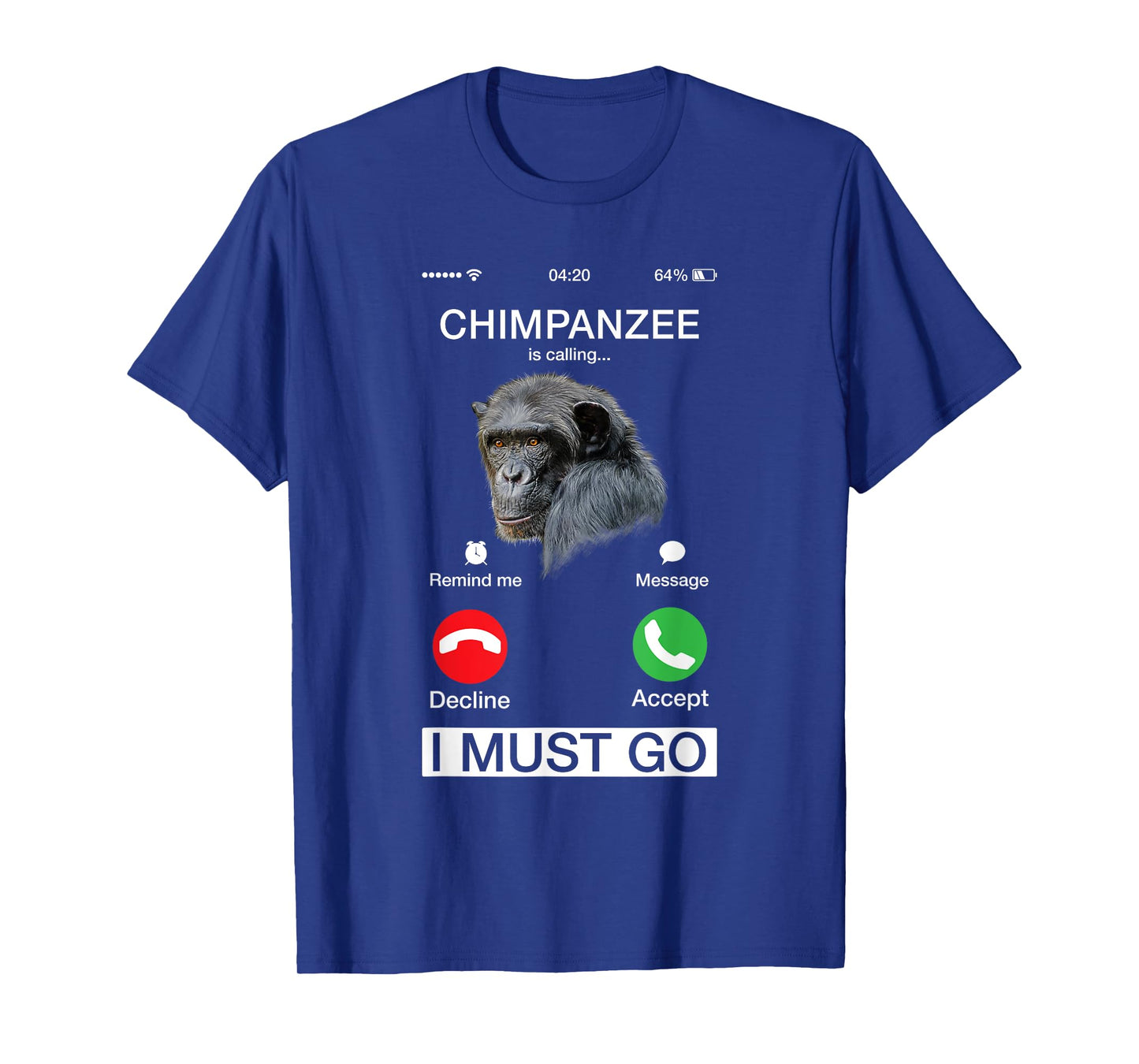 Chimpanzee Is Calling Art Monkey Chimp Ape Animal Novelty T-Shirt