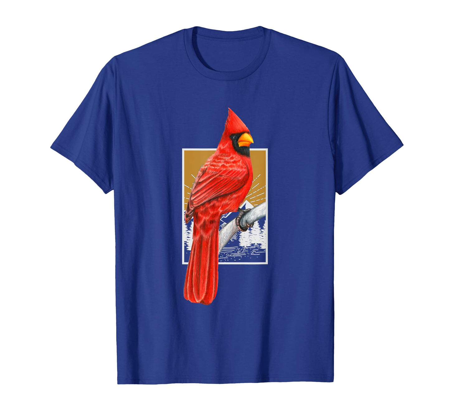 Vintage Birder Nature Bird Lover Birdwatching Red Cardinal T-Shirt