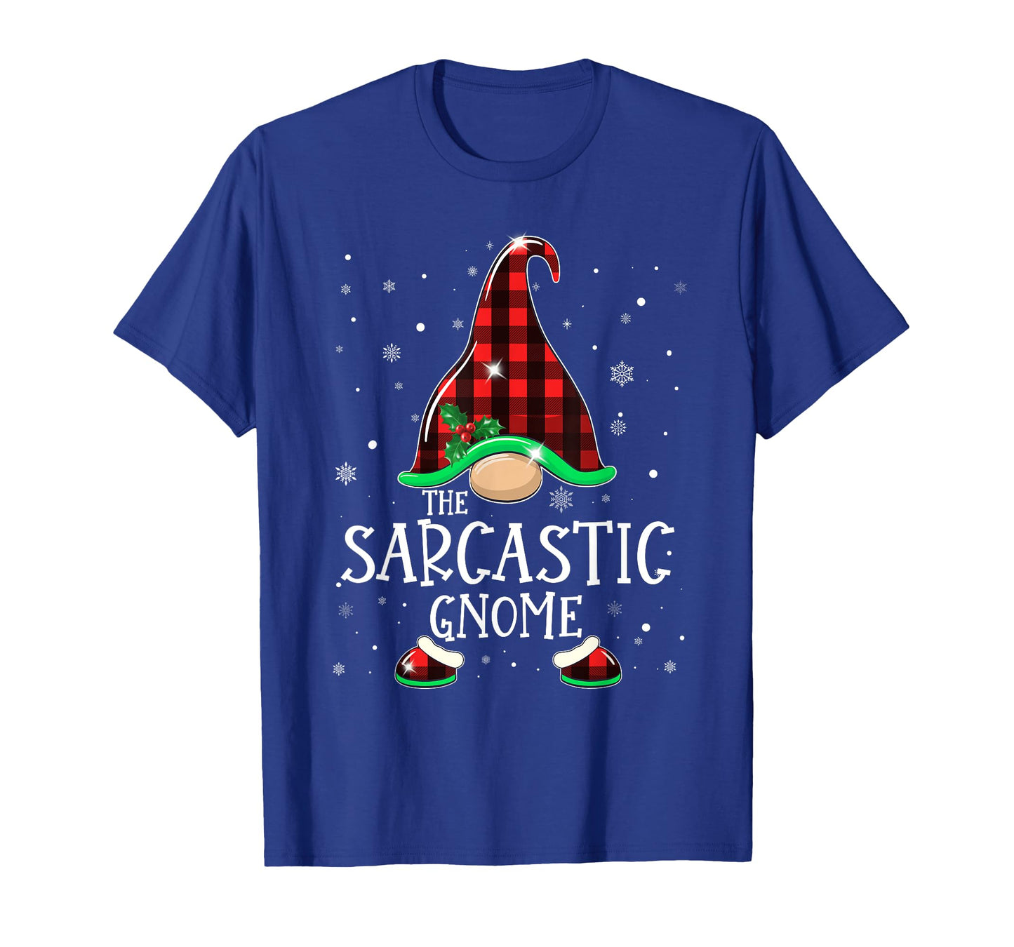 Funny SARCASTIC Gnome Buffalo Plaid Matching Christmas Xmas T-Shirt