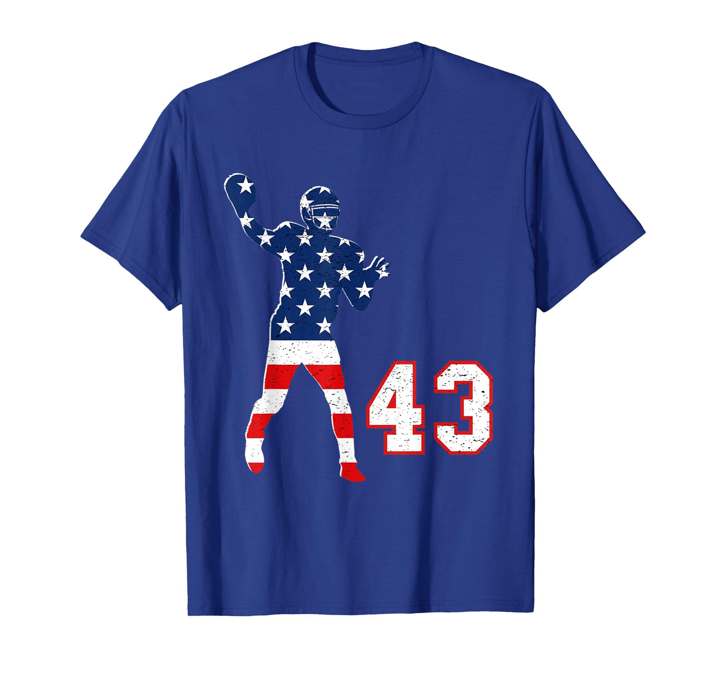 Football number 43 with American USA flag T-Shirt