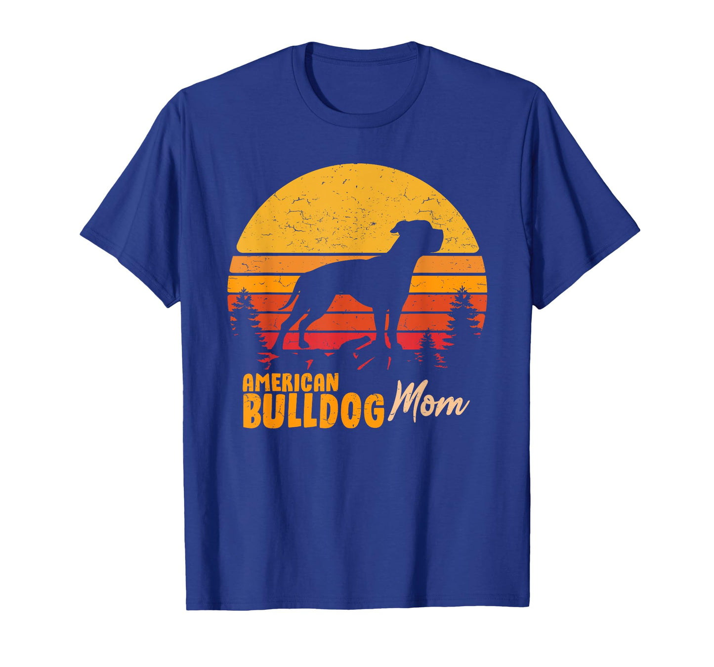 American Bulldog Mom Mom Vintage Retro Dog Woman Tight T-Shirt