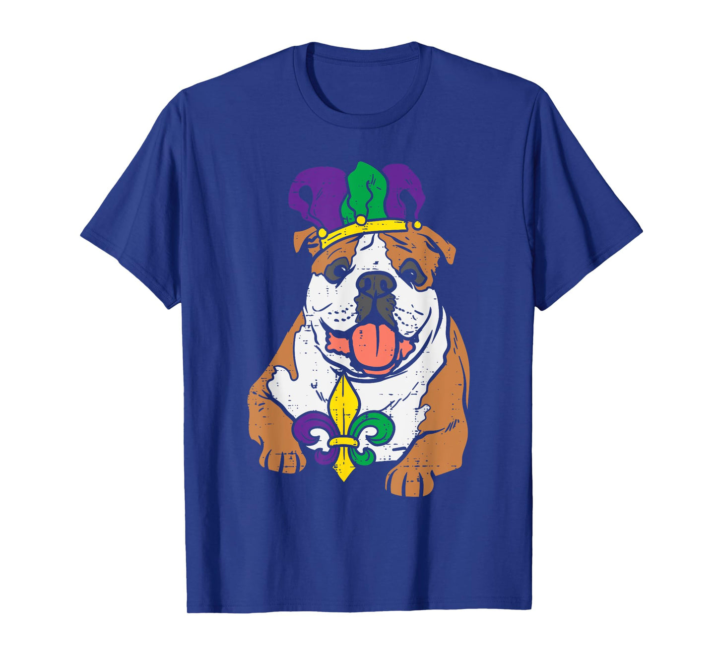 Jester English Bulldog Mardi Gras Funny Dog Men Women Kids T-Shirt