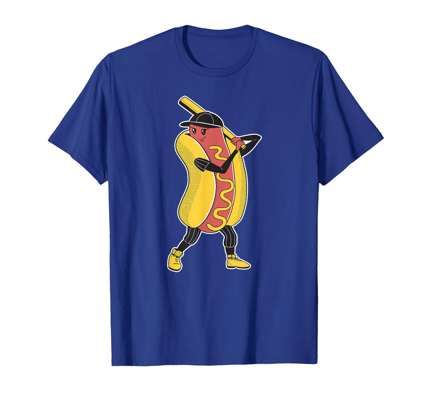 Comic Hot Dog Playing Baseball for Men Women Children T-Shirt
