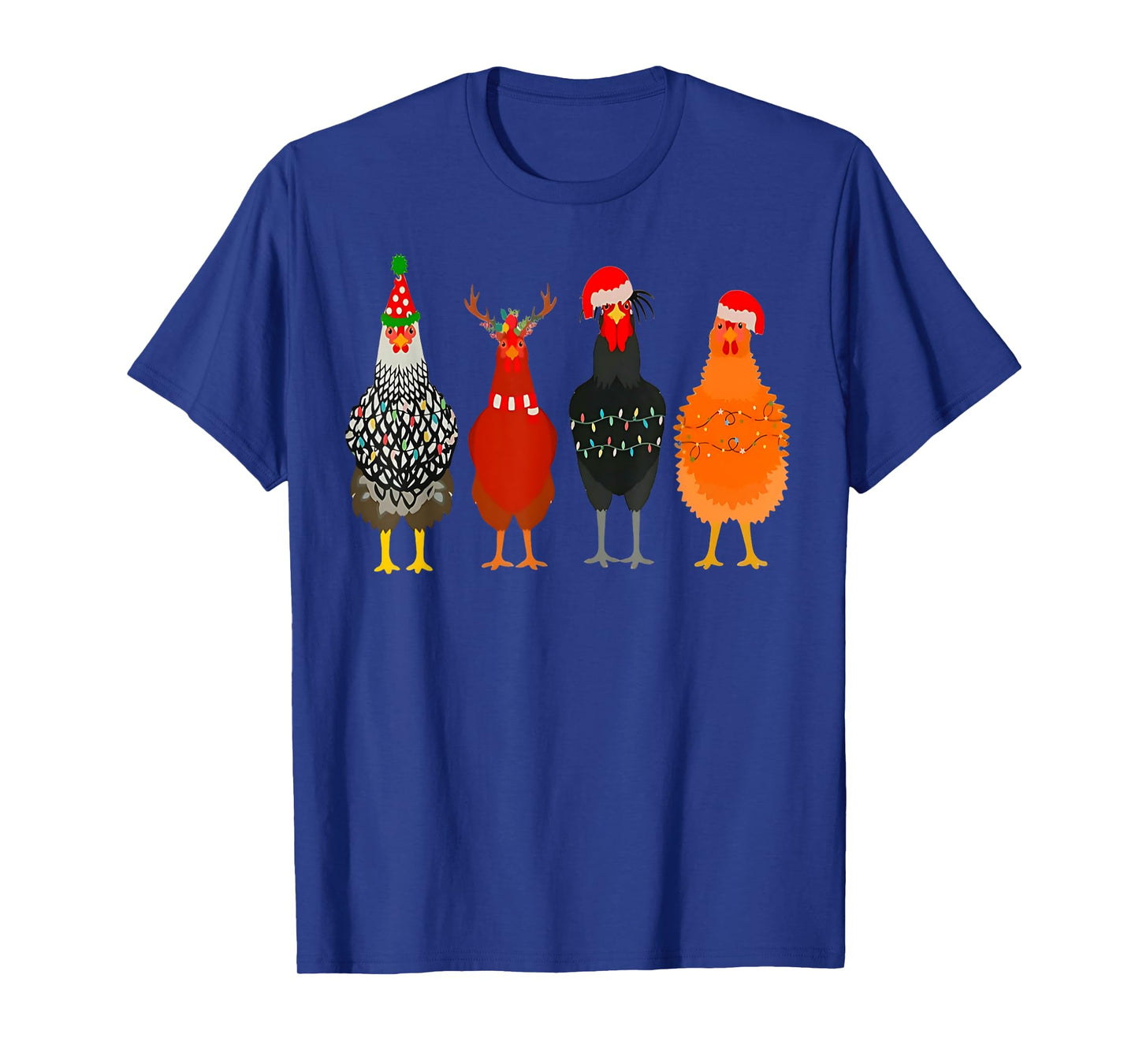 Cute Christmas Chickens Santa Farm Chickens Animals Pajamas T-Shirt
