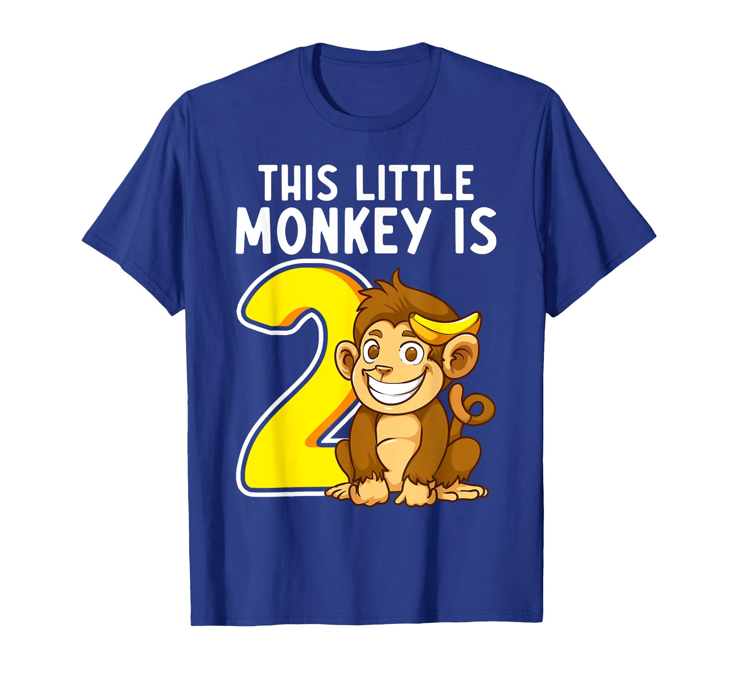 This Little Monkey Is 2 Years Old Kid 2nd Birthday Monkeys T-Shirt