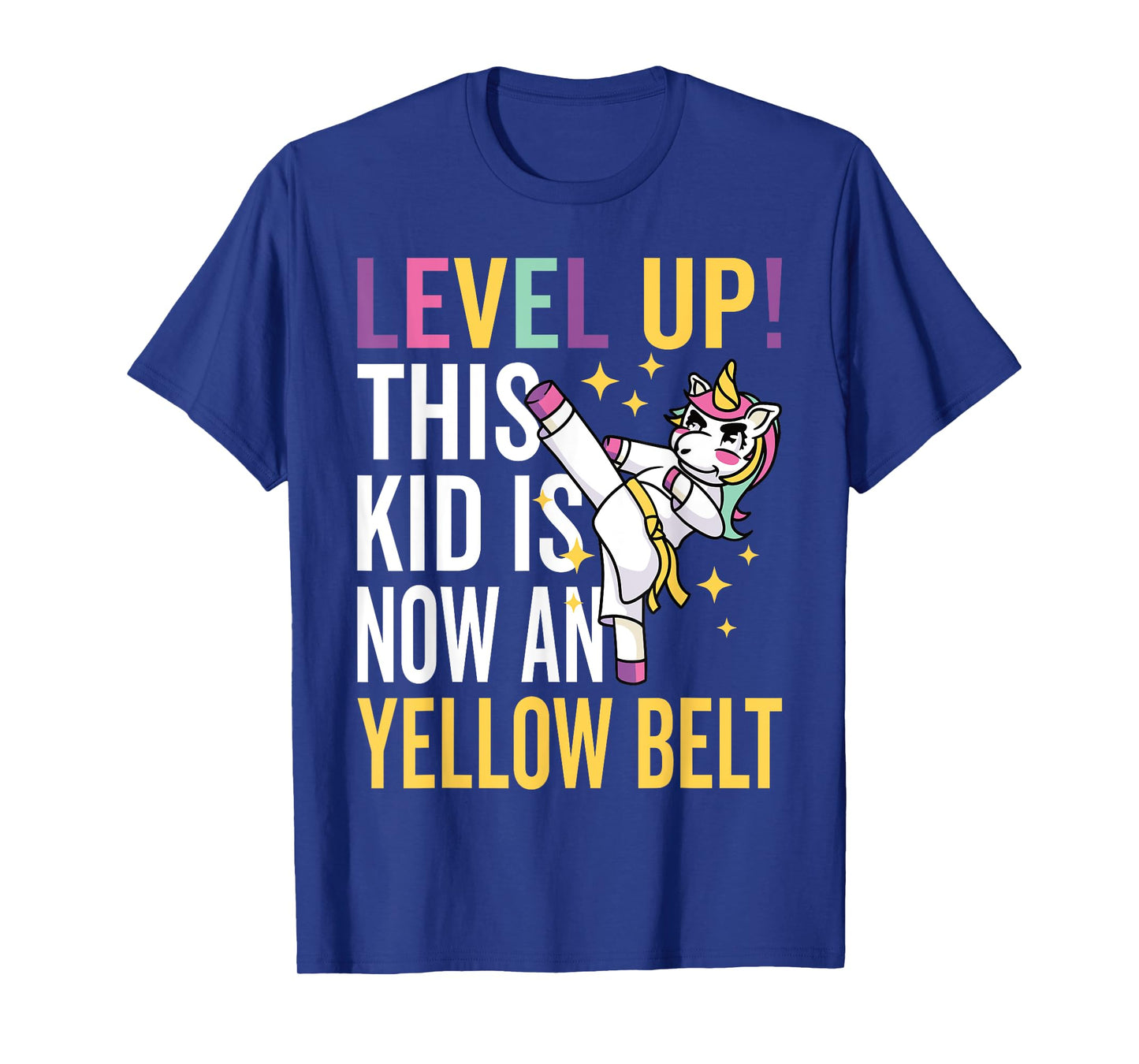 Karate Uniform Unicorn Level Up Yellow Belt Award Ceremony T-Shirt