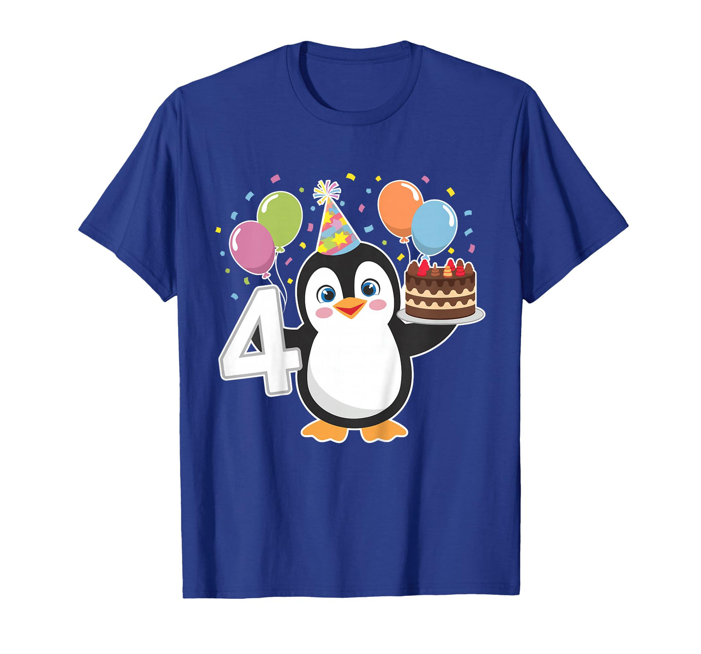 Kids Kids 4 Years Old Cute Penguin 4th Birthday Party Boys Girls T-Shirt