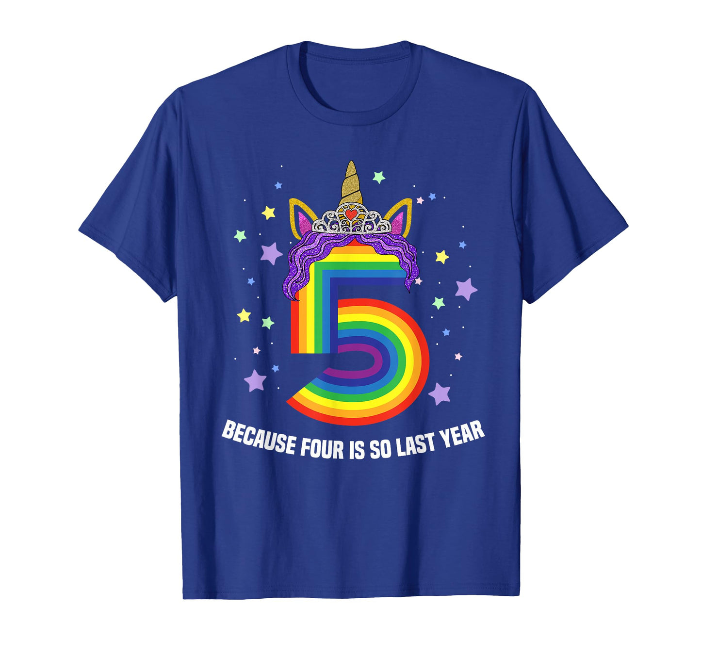 5 Years Old Birthday Girl Unicorn Rainbow 5th Birthday Gift T-Shirt