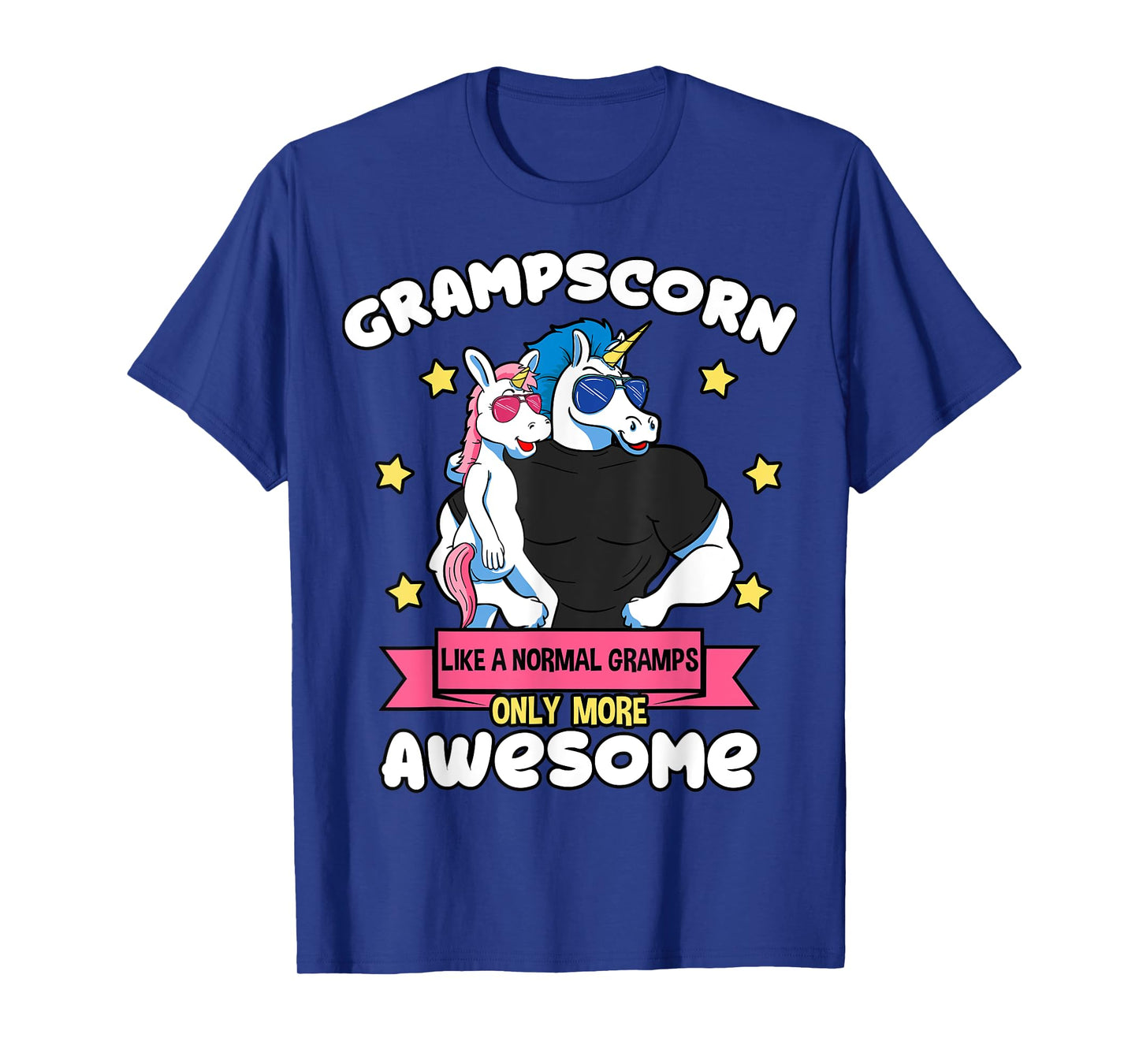 Grampscorn 1 Kid Father's Day Gramps Unicorn Granddaughter T-Shirt