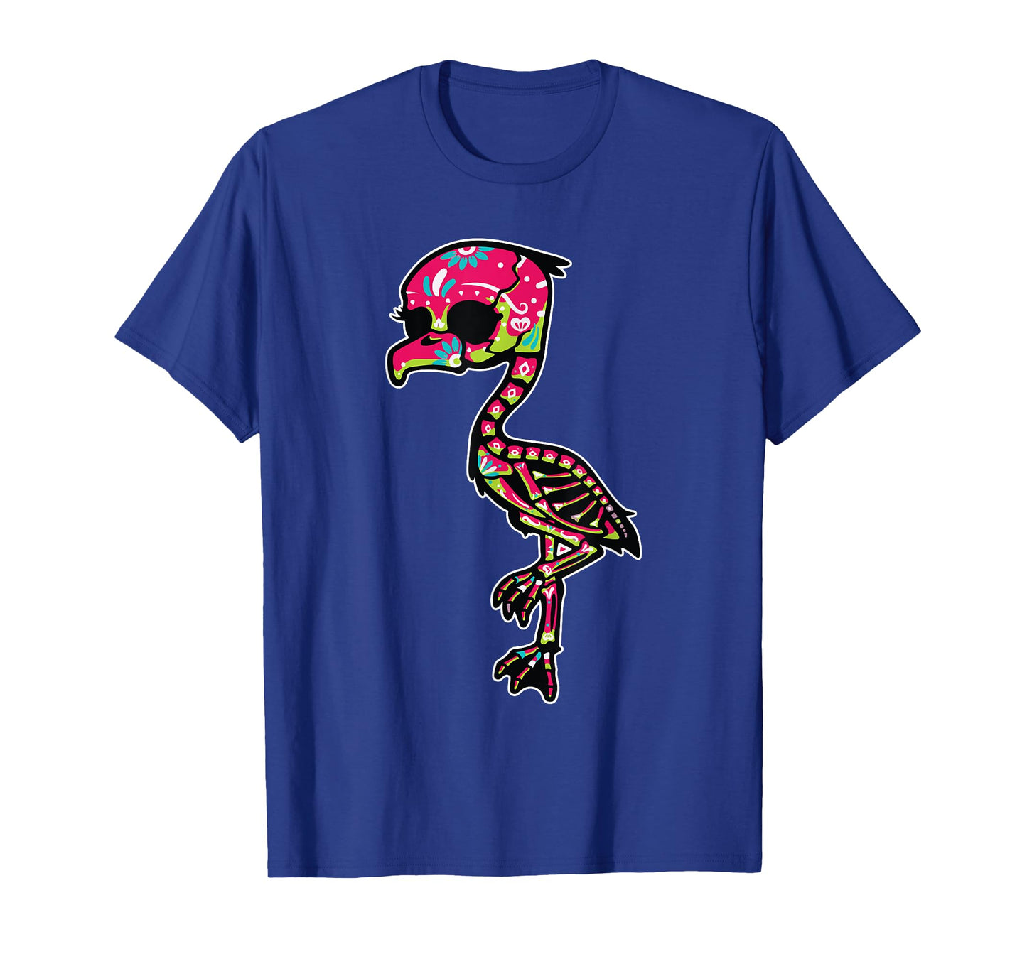 Flamingo Sugar Skull Dia De Los Muertos Mexican Day Of Dead T-Shirt