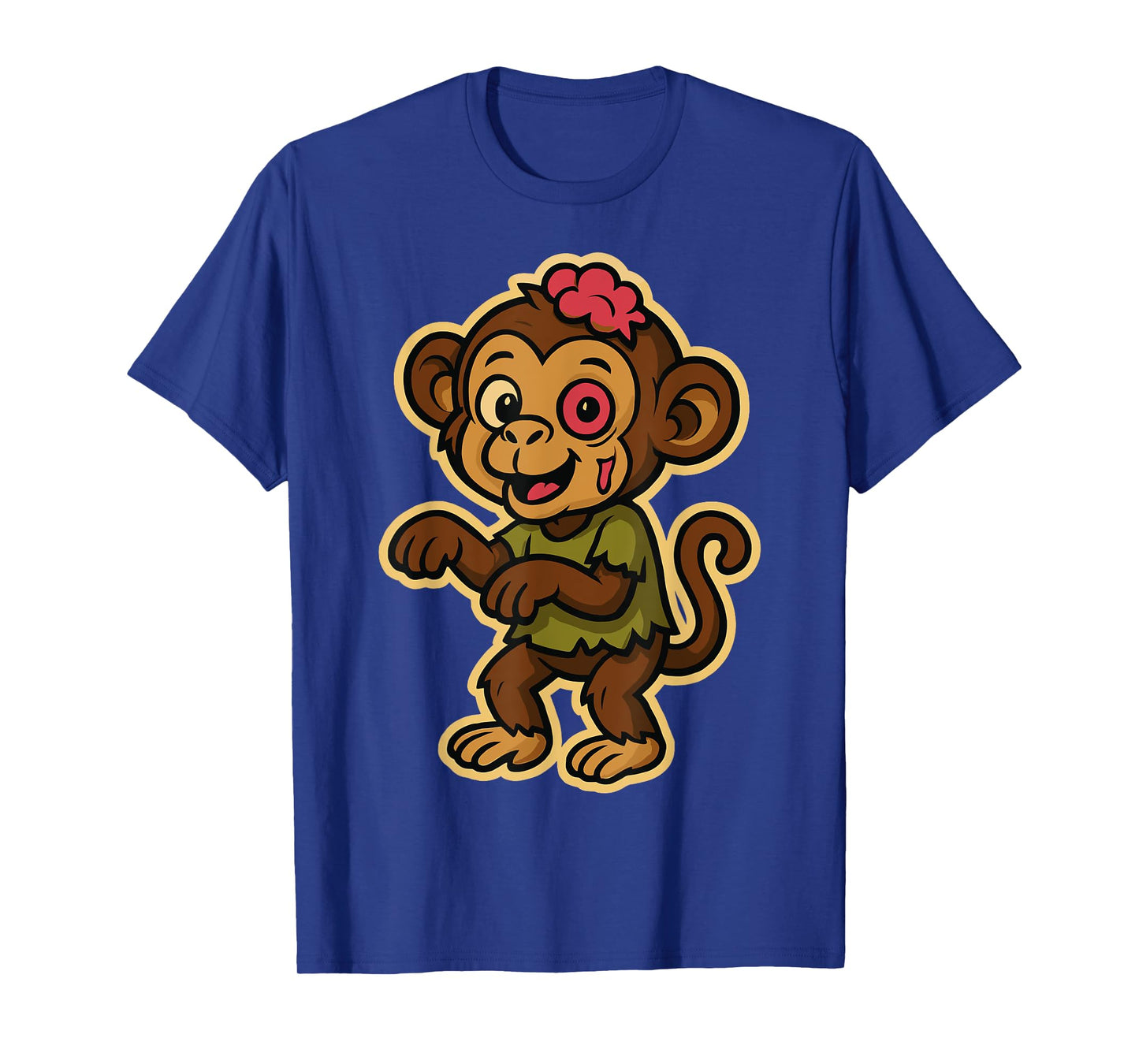 Funny Monkey in Zombie Costume for Kids Boys Girls Halloween T-Shirt