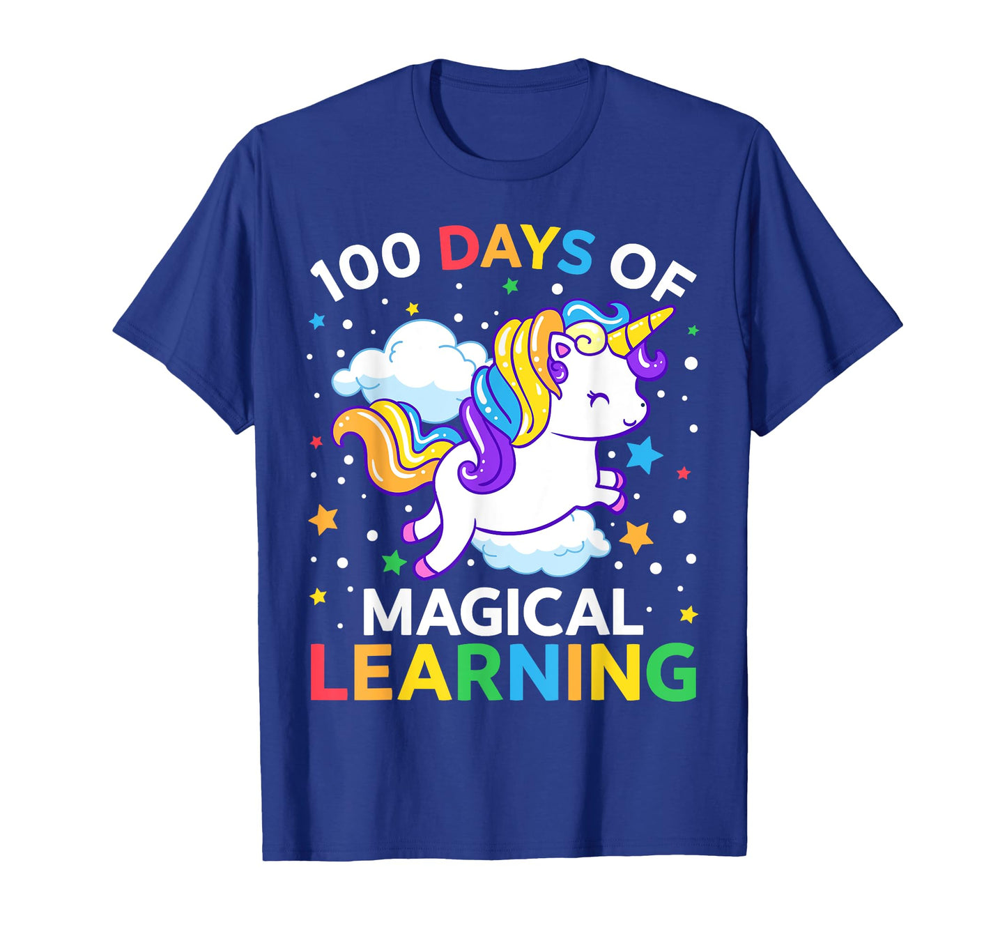 100th Day of School Unicorn Girls 100 Days of Kindergarten T-Shirt