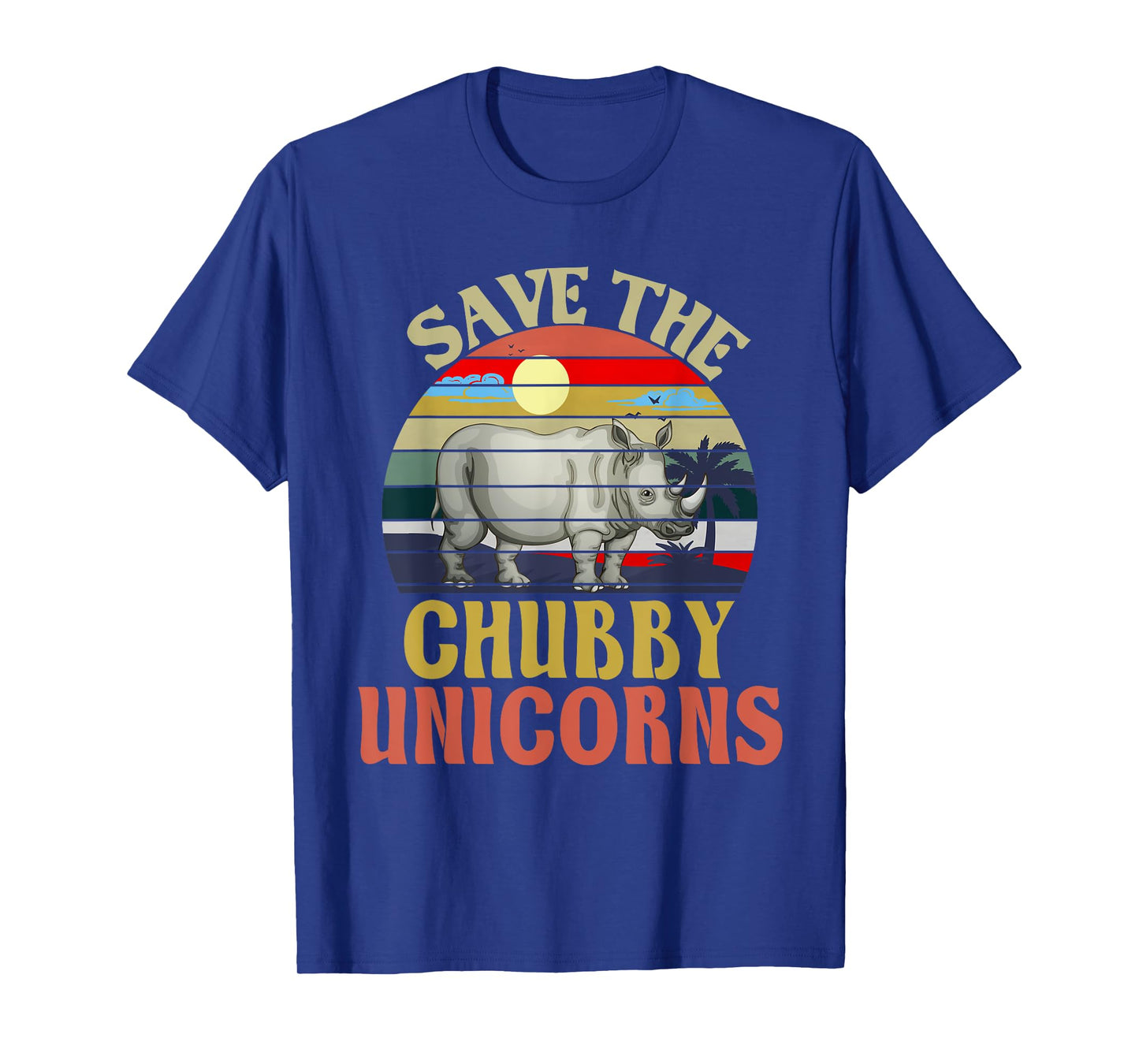 Save The Chubby Unicorn Rhino Retro T-Shirt