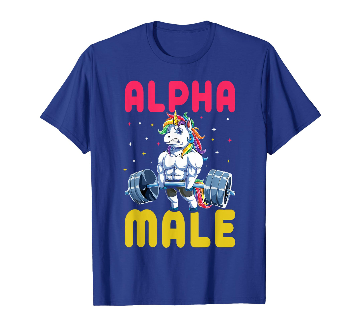 Alpha Male Men Unicorn Funny Weightlifting Workout Gym T-Shirt