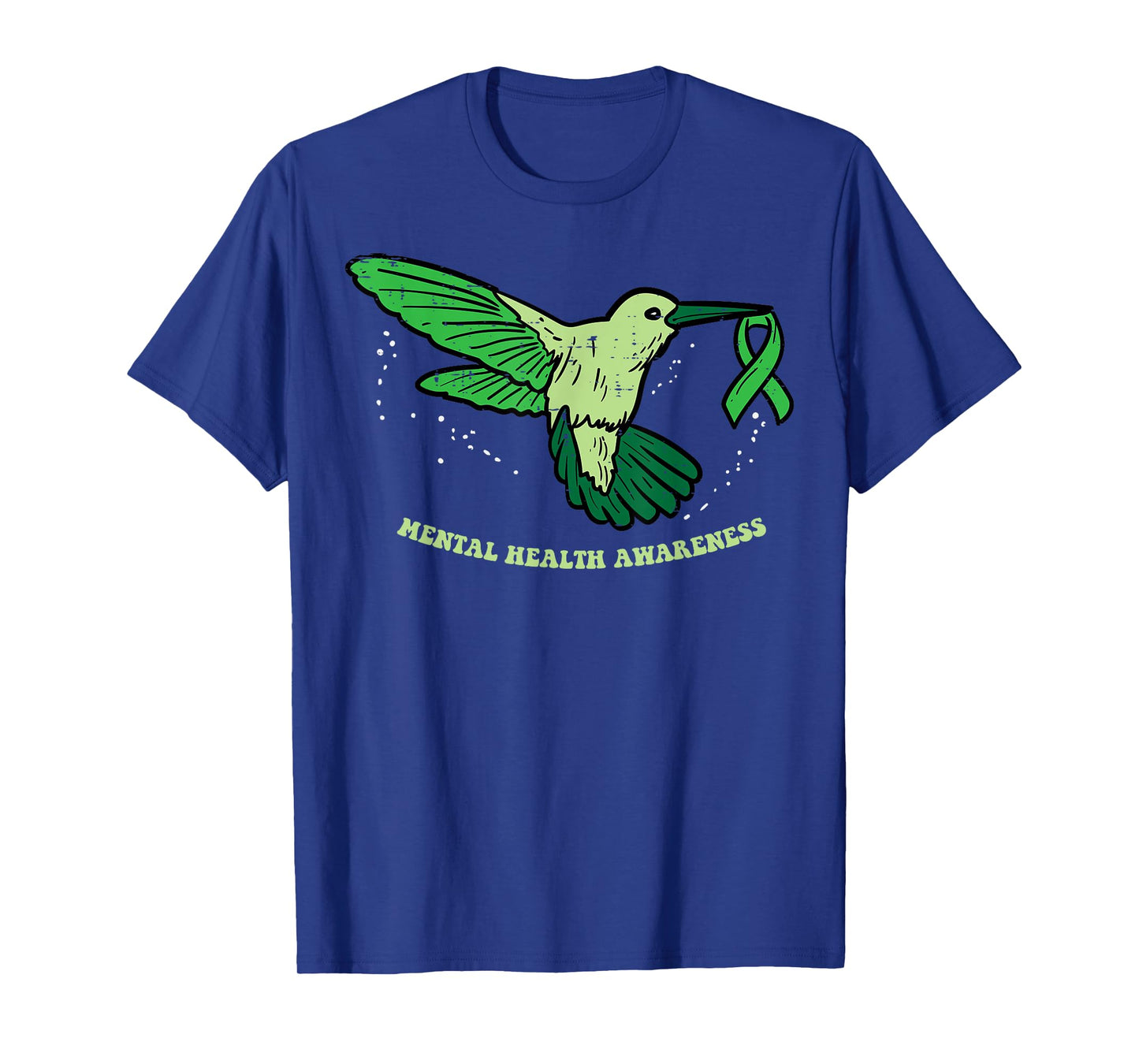 Mental Health Ribbon Bird Aware Hummingbird Men Women Kids T-Shirt