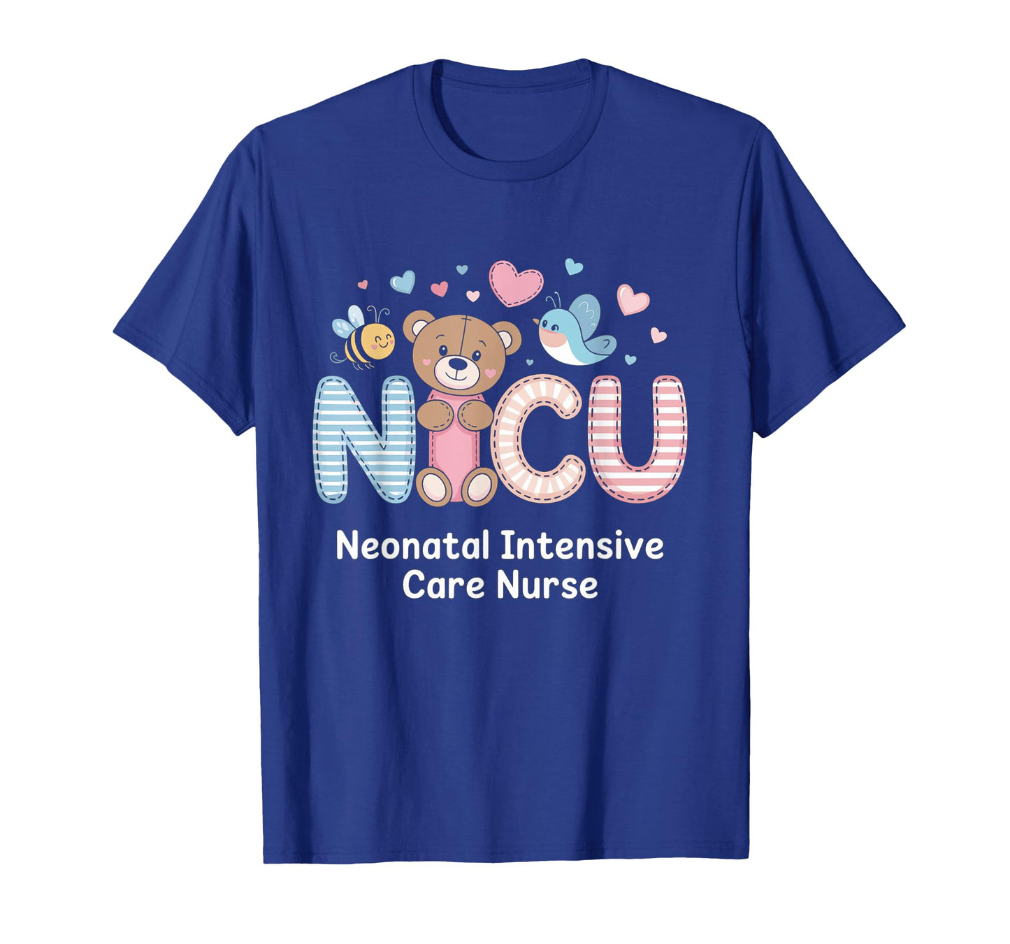 NICU Nurse Cute Teddy Bird Heart Nurse Day T-Shirt