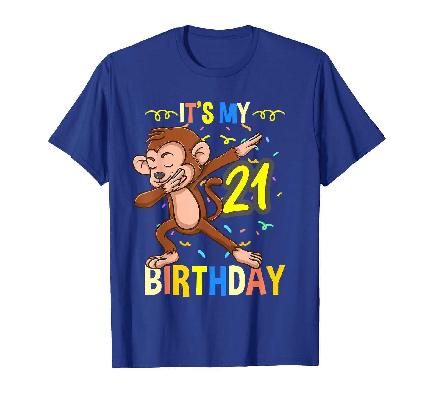Its My 21st Birthday Dabbing Monkey Animal T-Shirt