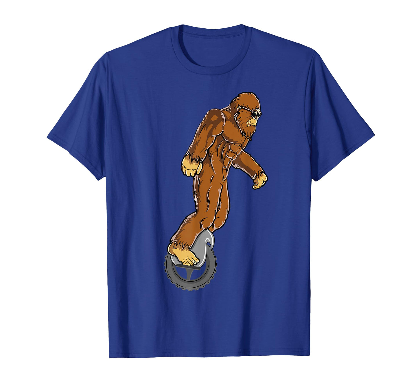 Sasquatch Bigfoot Funny Designs For Men & Women Bigfoot on Electric Unicycle EUC Monowheel Airwheel Funny T-Shirt