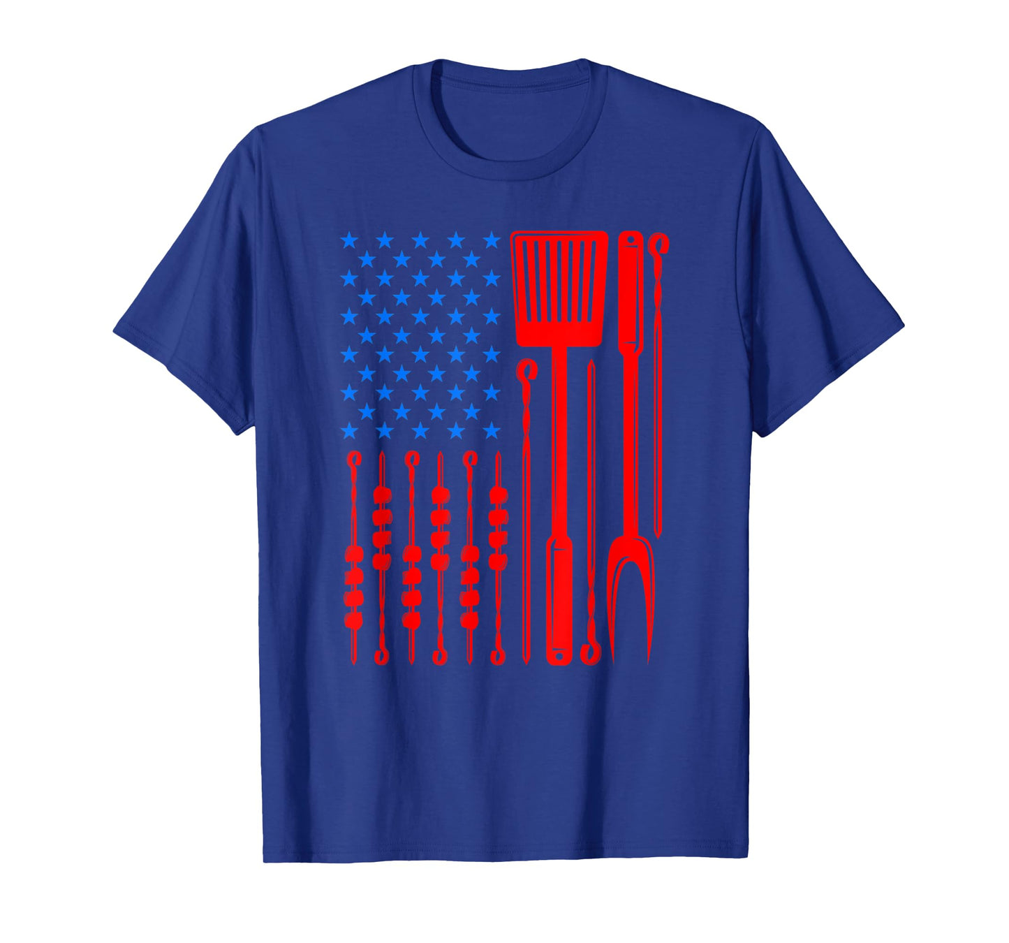 Barbecue Son Dad Husband Fathers Day Funny American Flag T-Shirt for Women Men