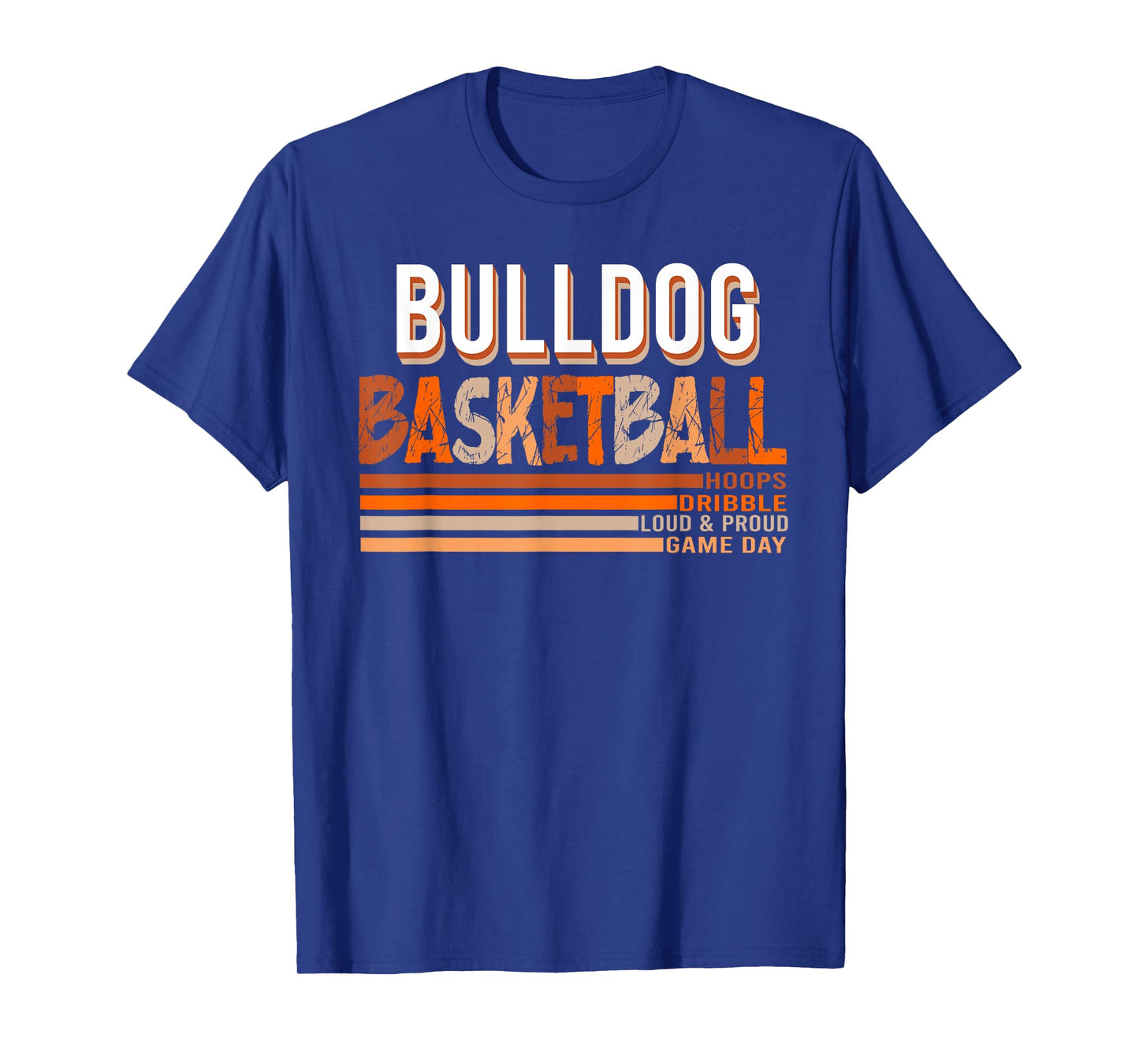 Bulldogs School Spirit Orange Black Retro Basketball Bulldog Men Women Kids T-Shirt