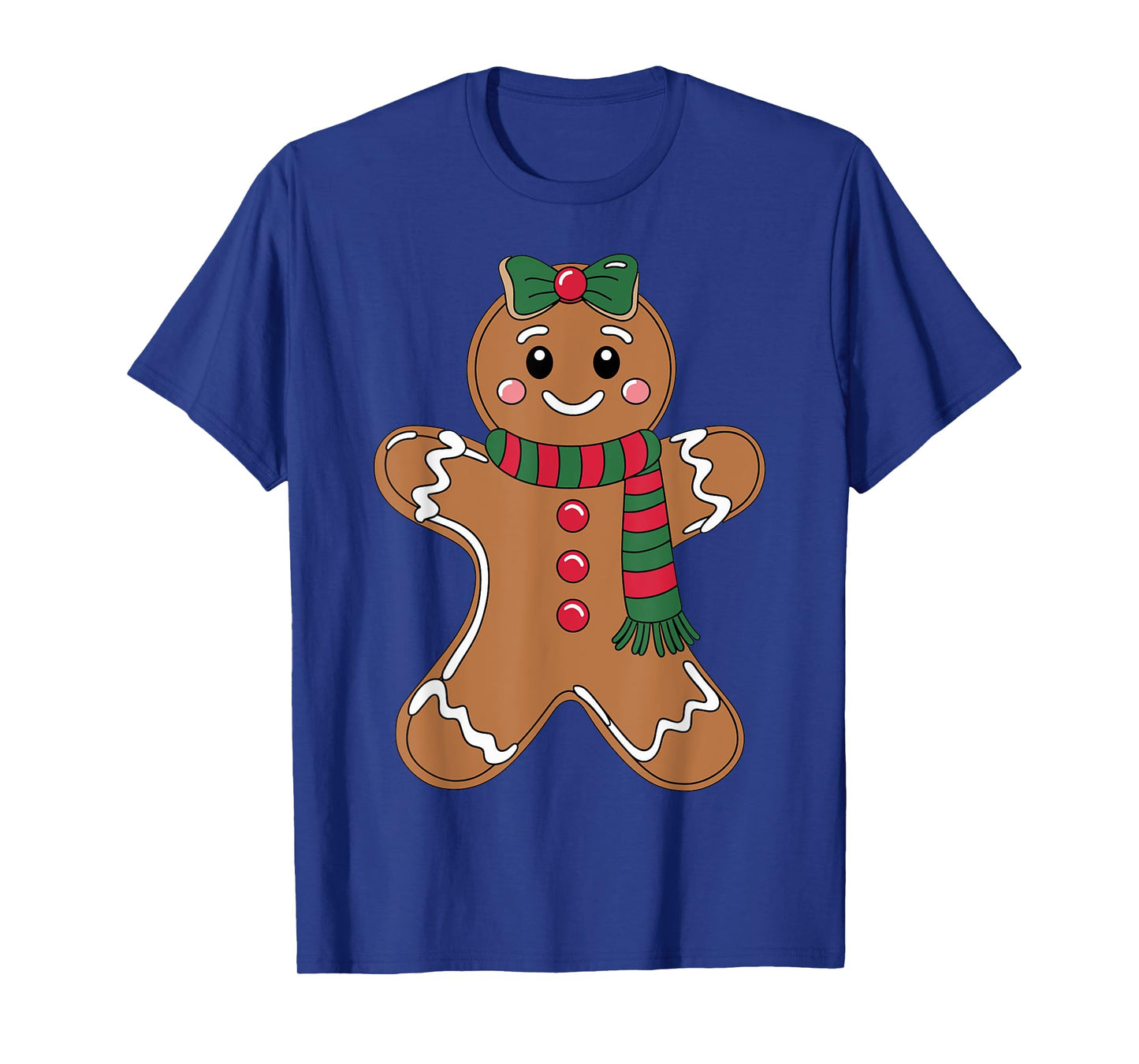 Cute Gingerbread with Bow Christmas Costume Xmas T-Shirt
