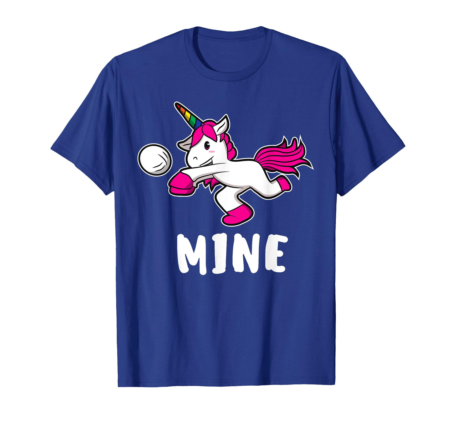 Funny Mine Volleyball Unicorn T-Shirt For Volleyball Girls T-Shirt