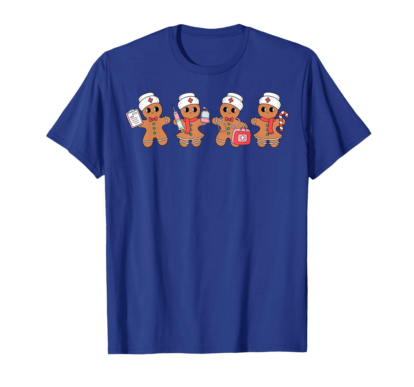 Cute Nurse Squad Gingerbread Christmas Holiday Pajamas Funny T-Shirt