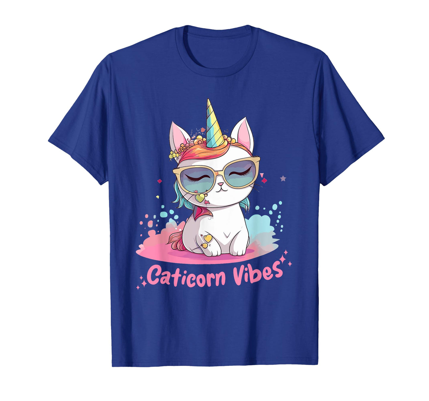 Caticorn Cat Unicorn Kawaii Rainbow Pastel Anime Chibi Men Women Kids T-Shirt