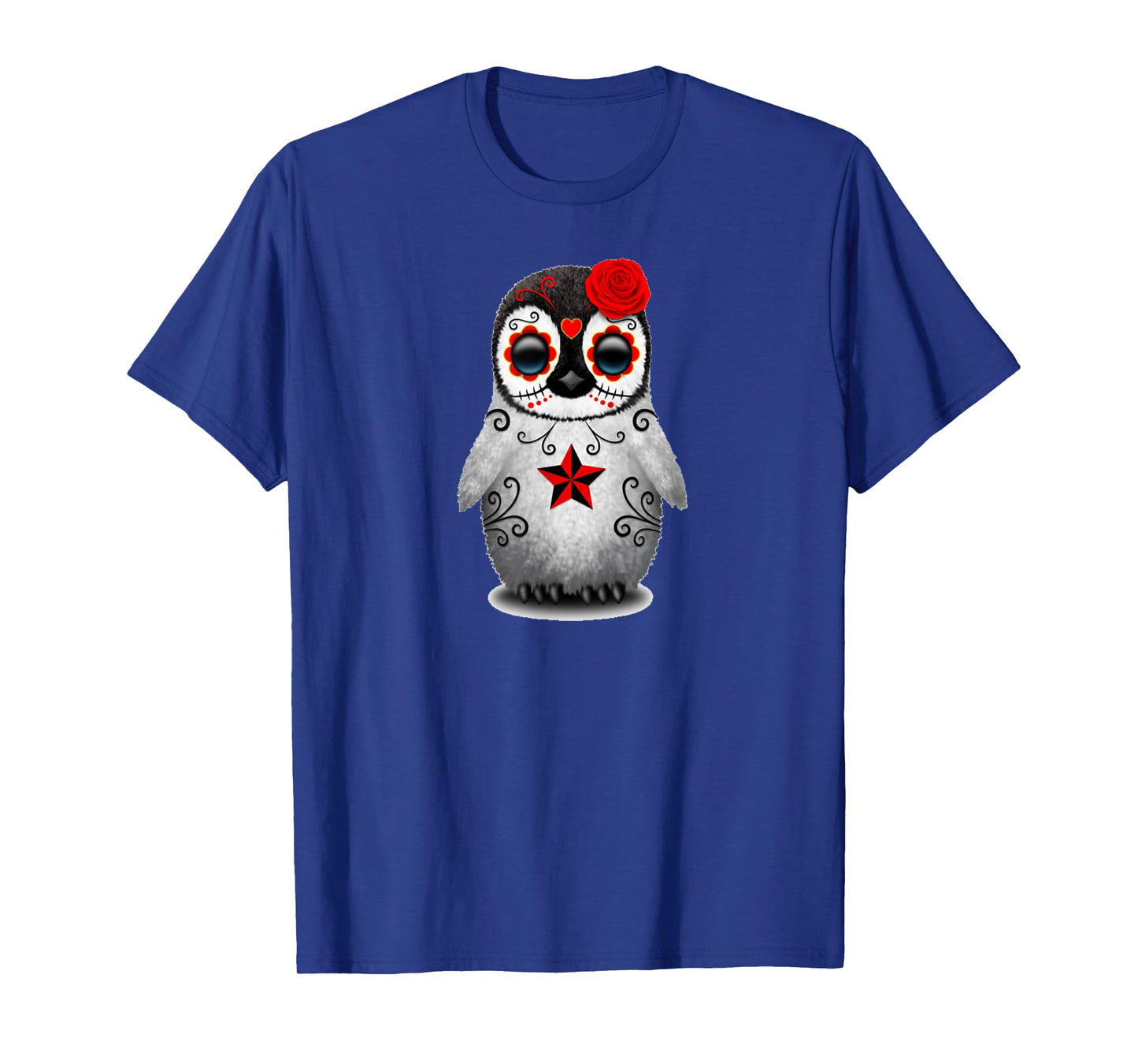Sugar Skull Penguin Day Of The Dead Halloween T-Shirt