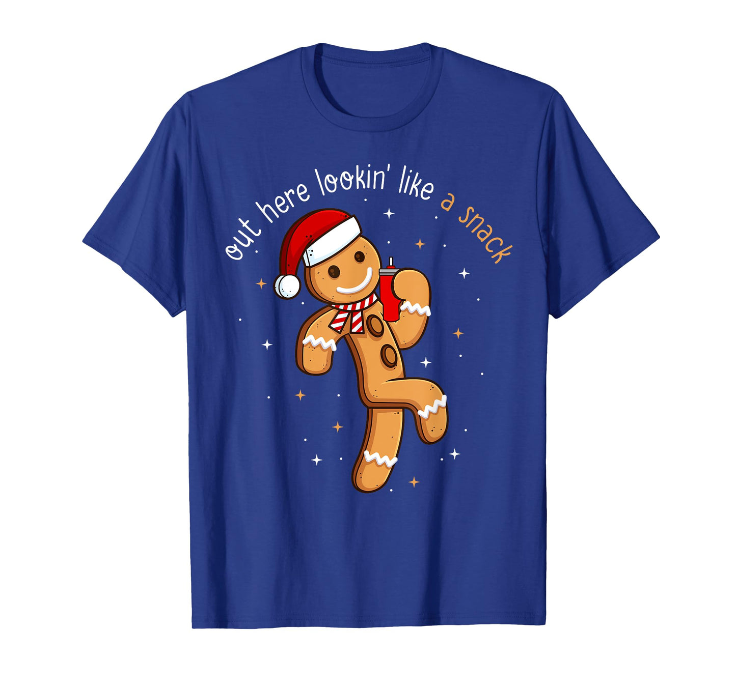 Out Here Looking Like a Snack Funny Xmas Gingerbread Man T-Shirt