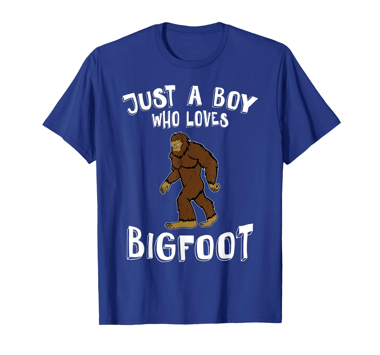 Just A Boy Who Loves Bigfoot Hunter Animal Lover Camping T-Shirt