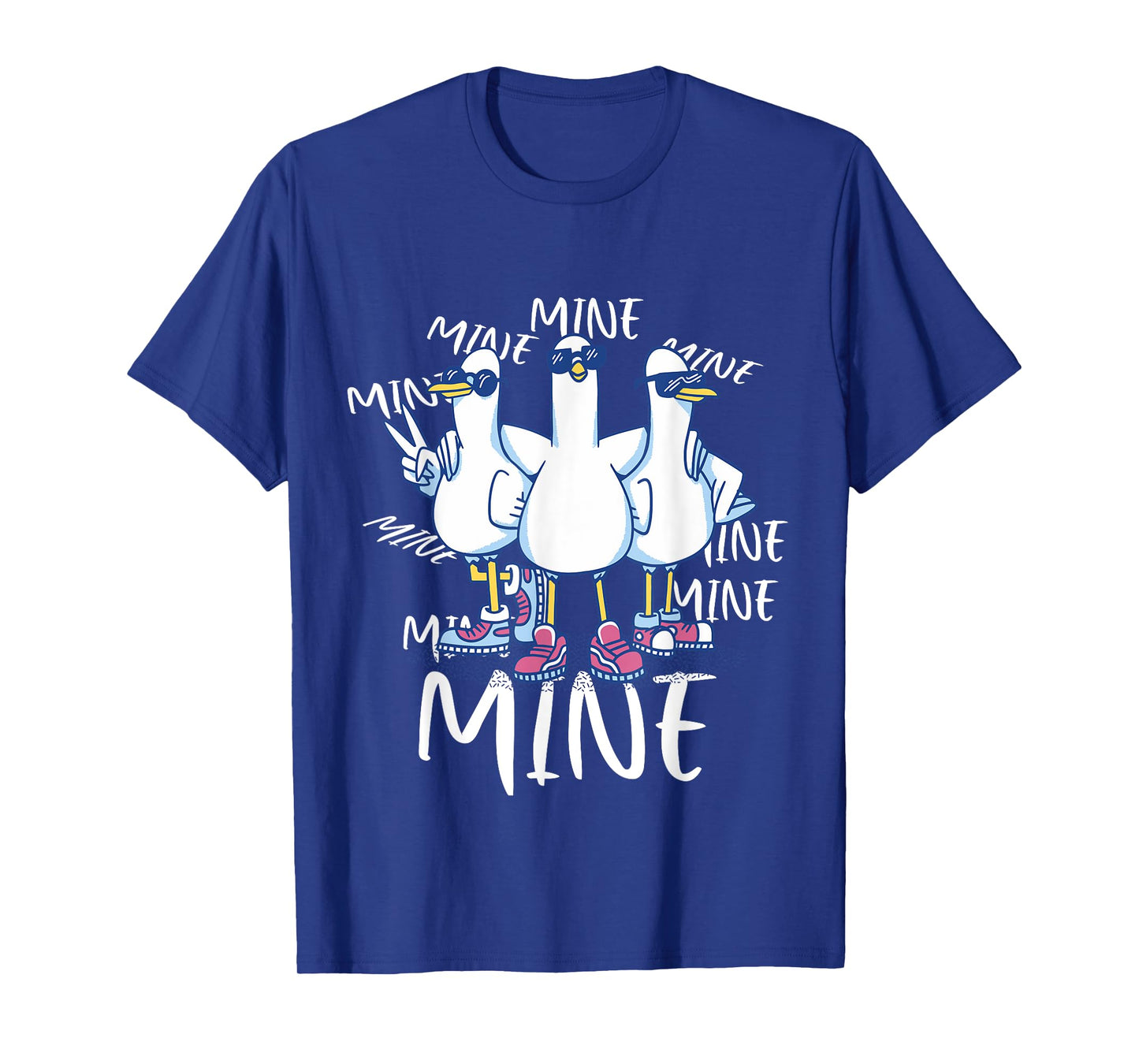 Funny Seagull Saying Mine Funny Pigeon Retro Ocean life T-Shirt