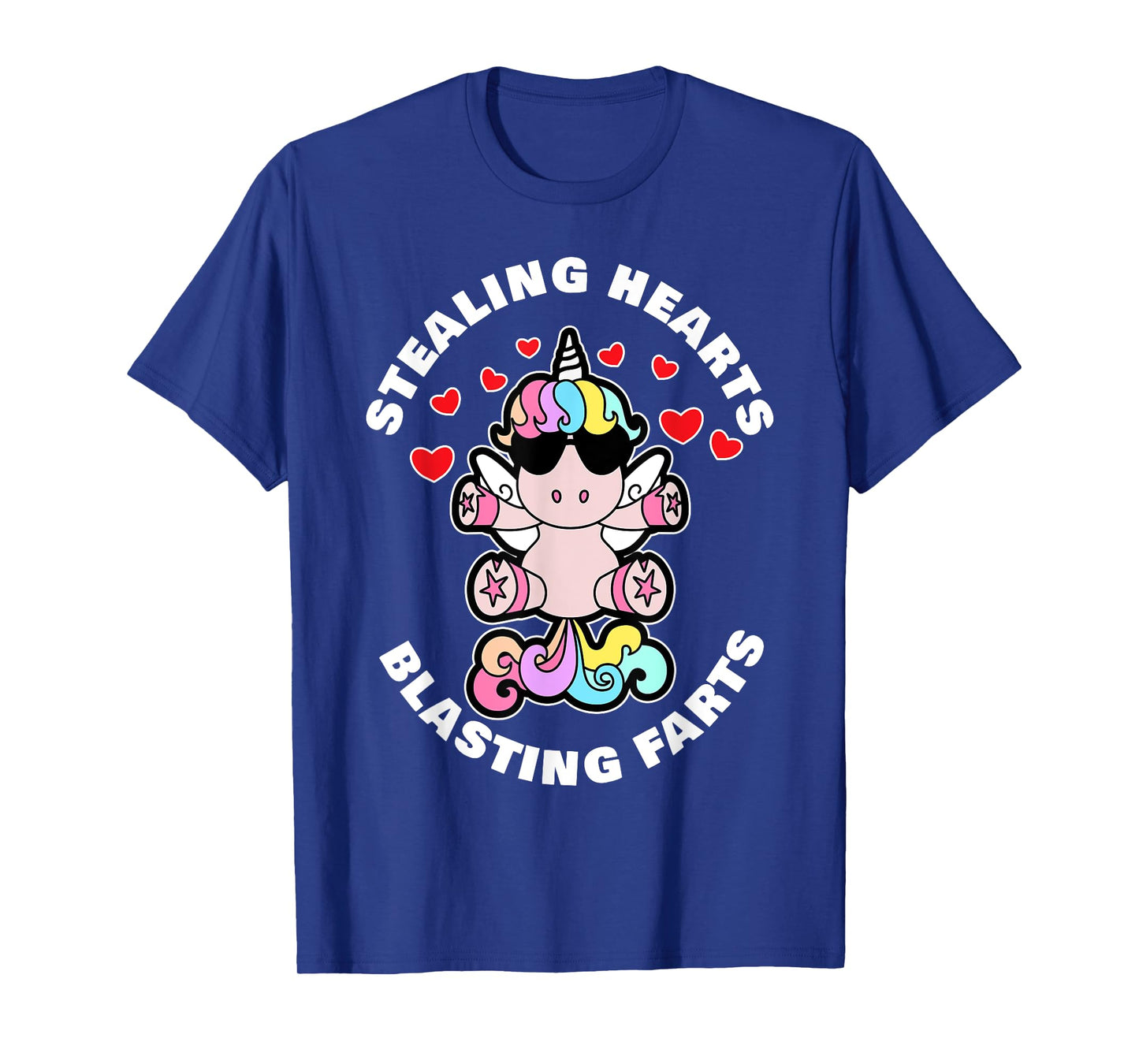 Stealing Hearts And Blasting Farts Valentines Day Unicorn T-Shirt
