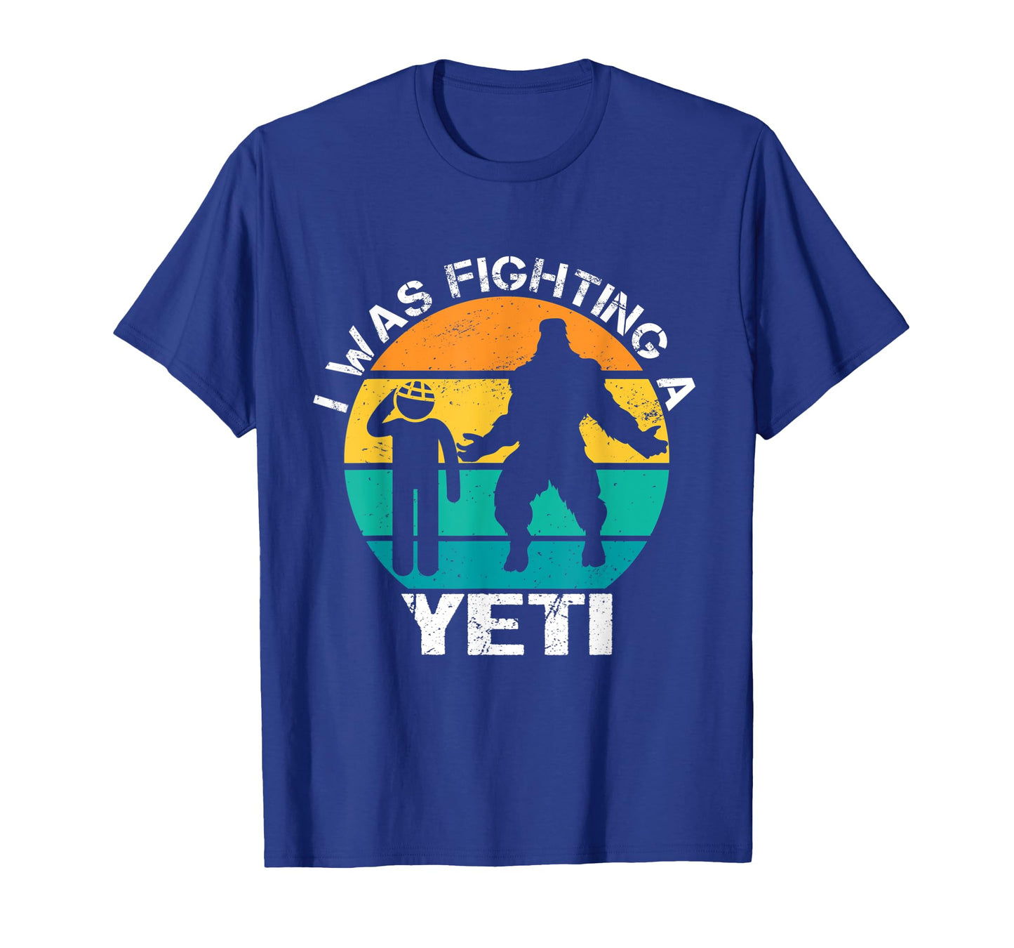I Was Fighting A Yeti Bigfoot Funny Head Injury Concussion T-Shirt