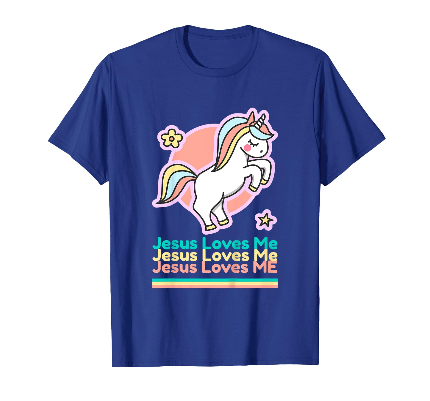 Jesus Loves Me Christian Bible Gift Girls Rainbow Unicorn T-Shirt