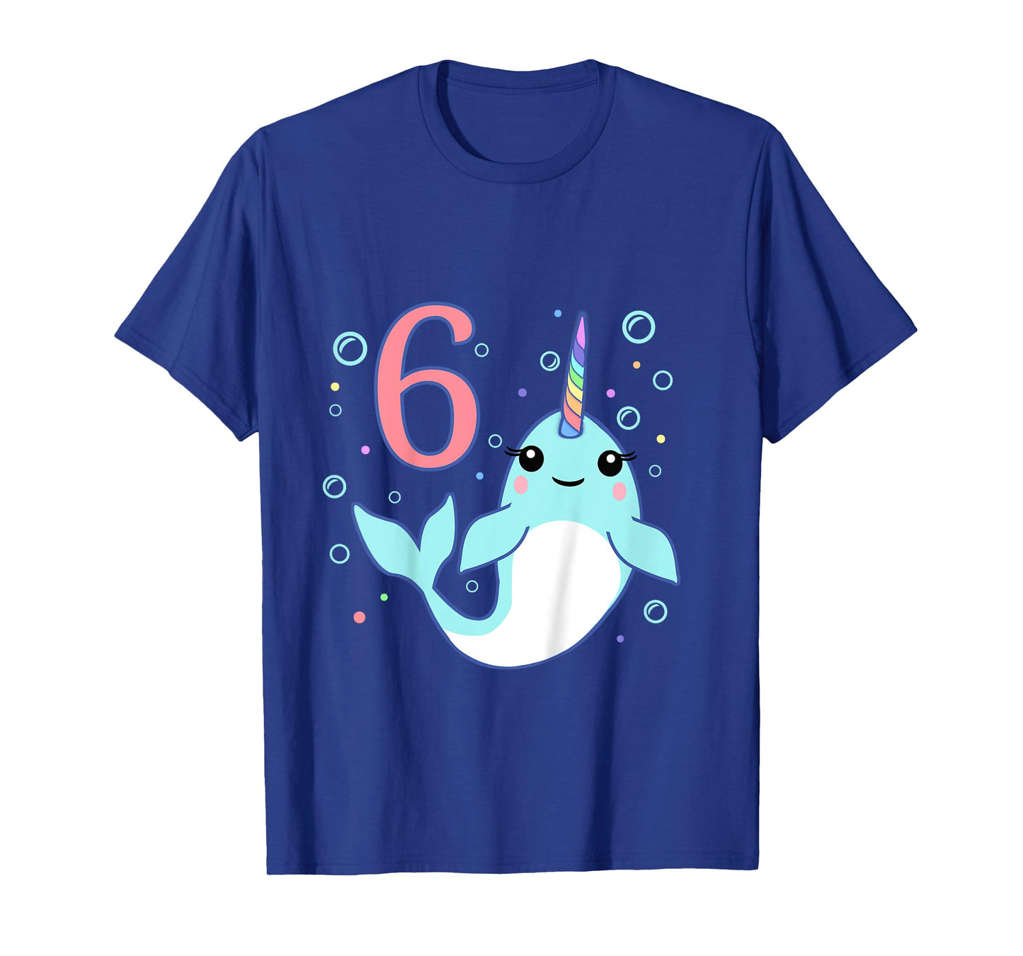 6 Year Old 6th Unicorn Narwhal Undersea Birthday Boys Girls T-Shirt