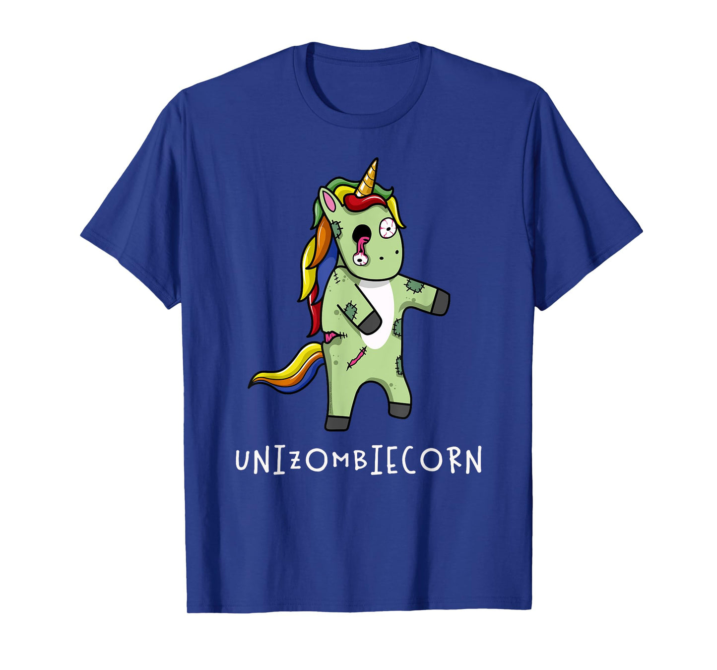 Cute and Funny Rainbow Unicorn Zombie Halloween T-Shirt