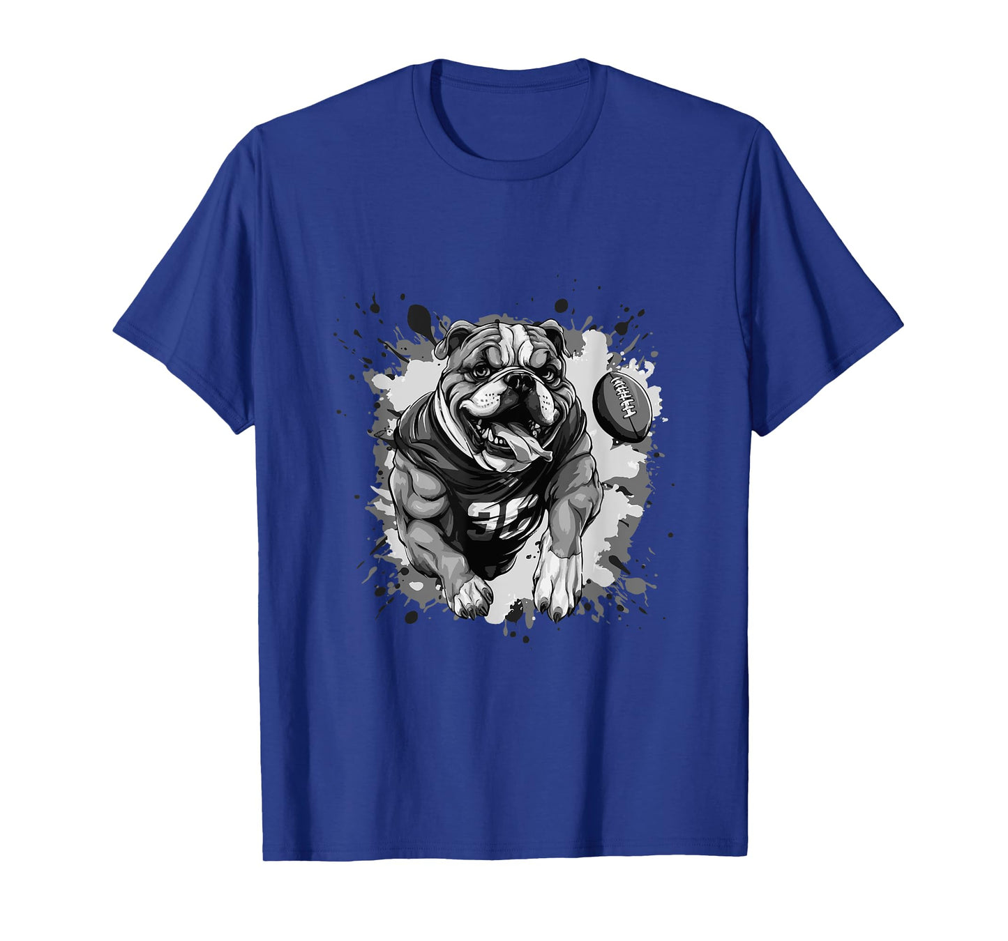 Bulldog Dog Animal Playing American Football Sports T-Shirt