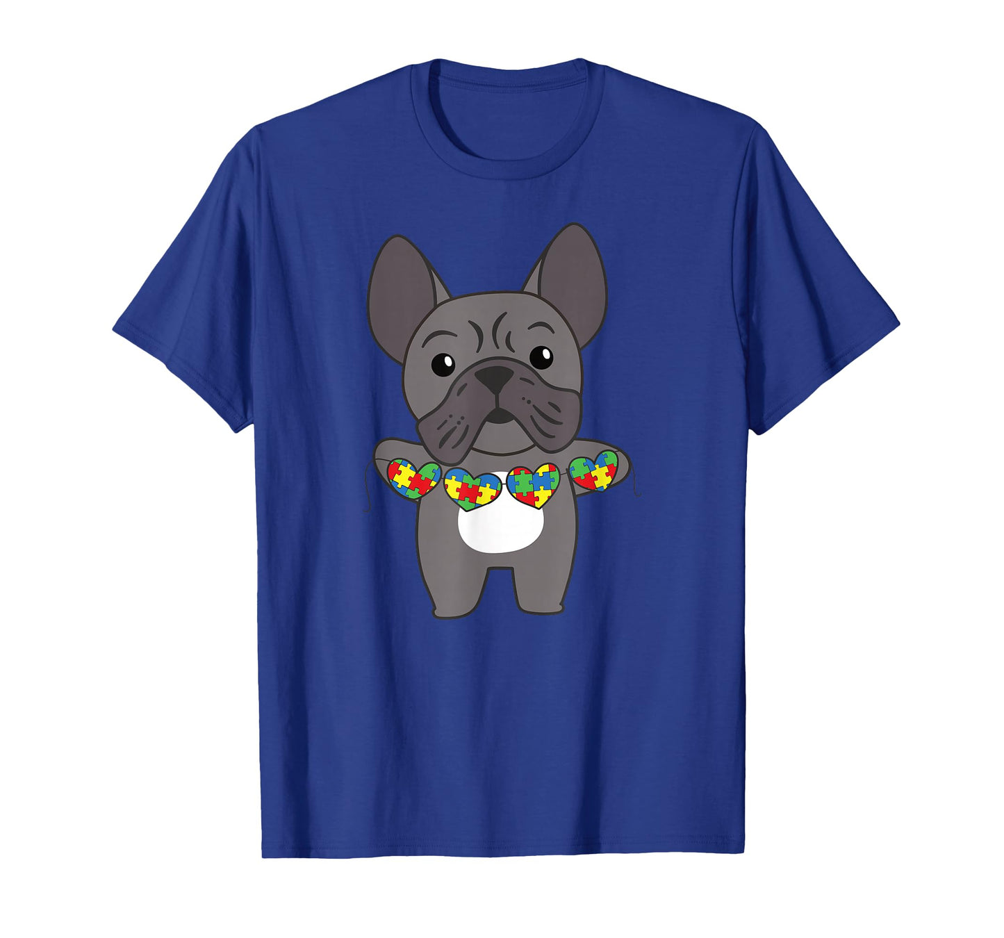 Autism Awareness Month Puzzle Heart french bulldog dog T-Shirt for Men Women Kids