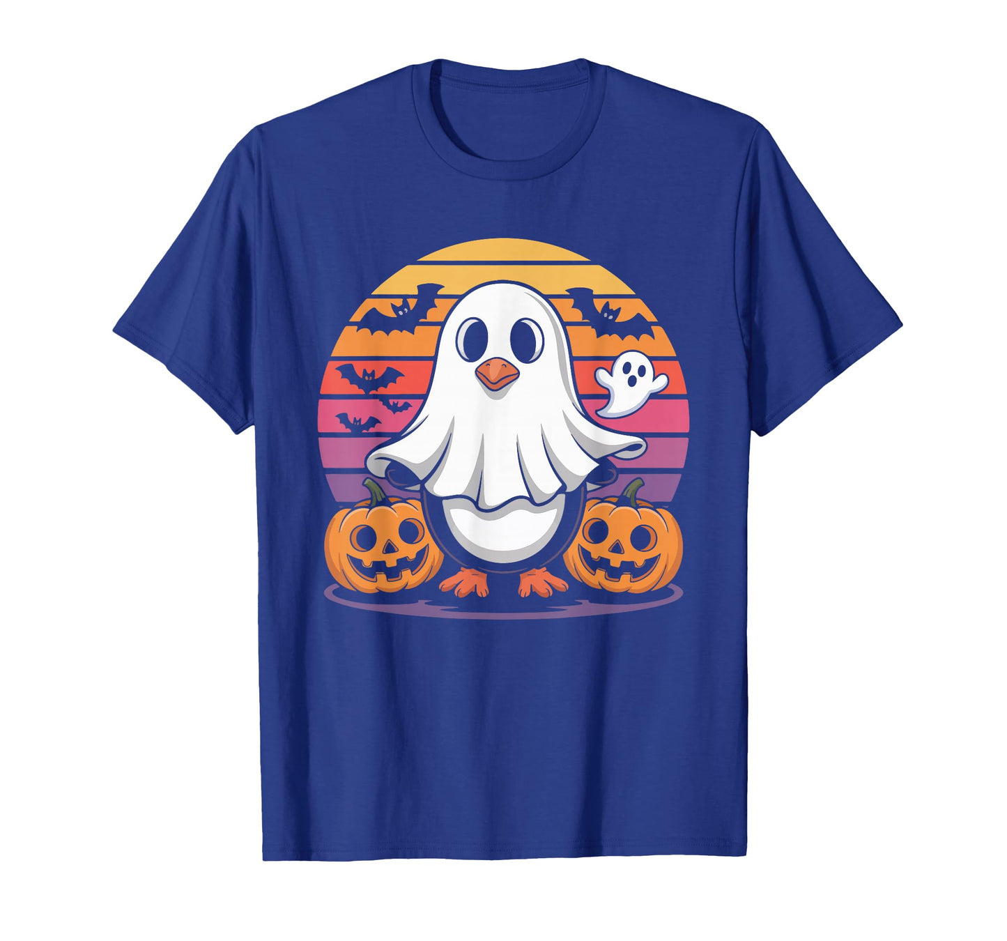 Cute Penguin Ghost Halloween Pumpkin Fun T-Shirt