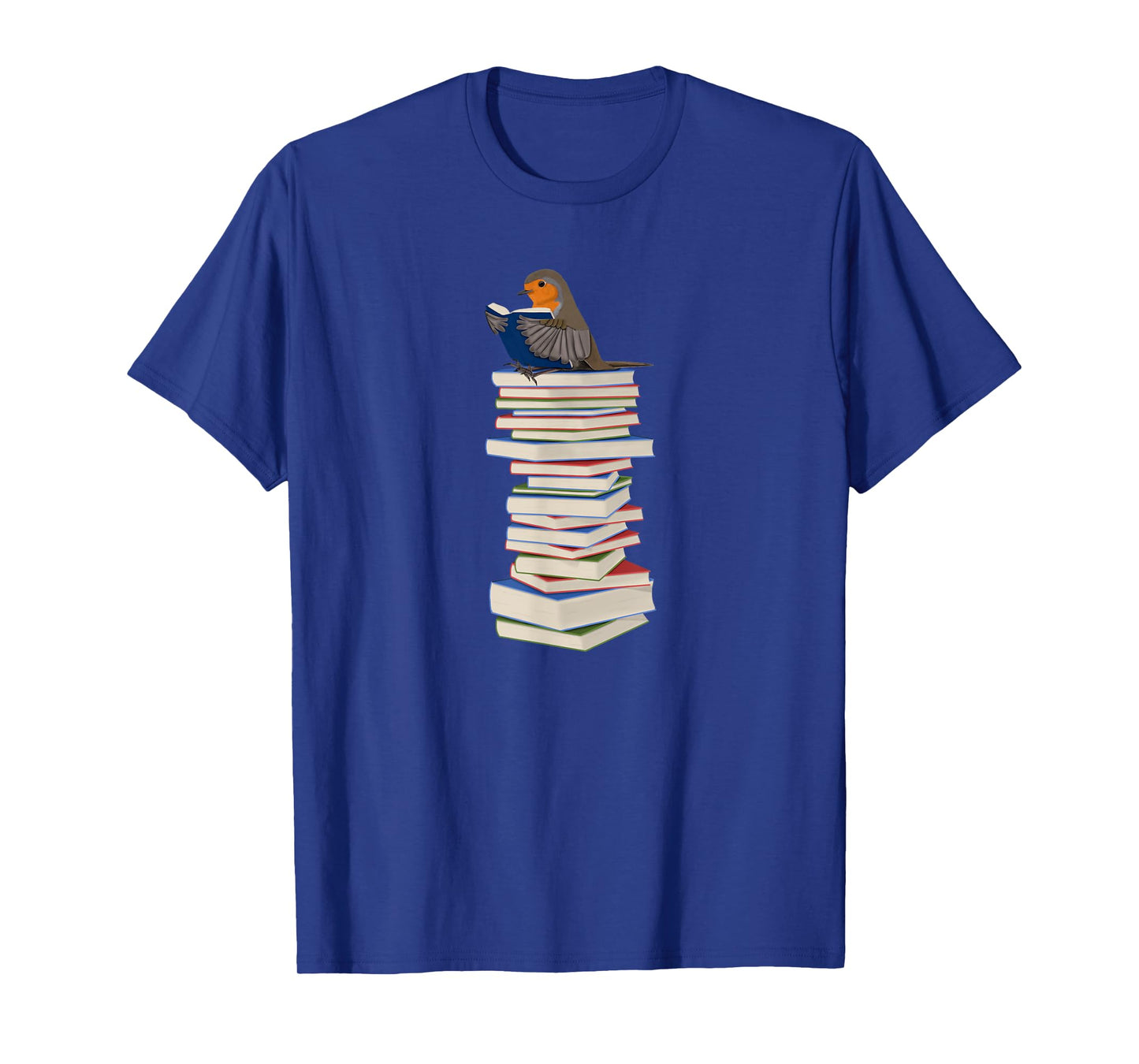 Robin Bird Reads Books Funny Garden Backyard Birds T-Shirt