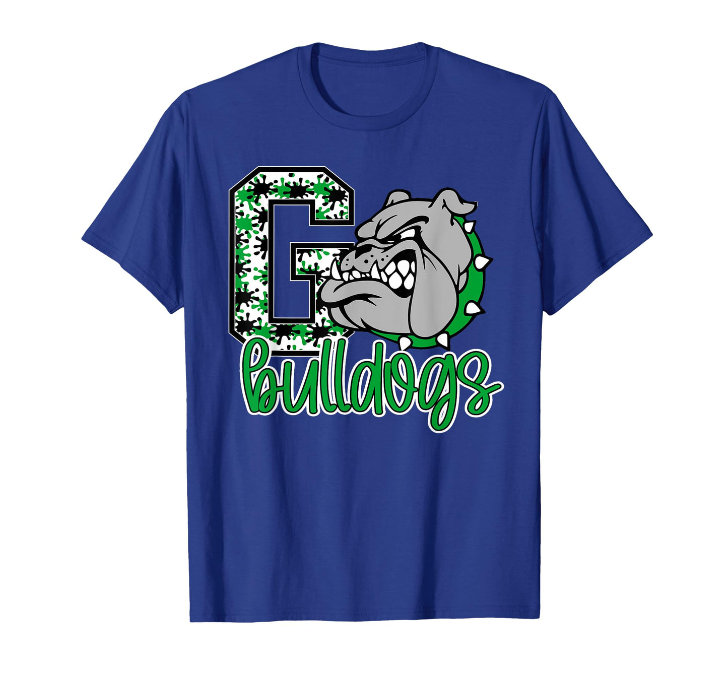 Go Bulldogs Green Bulldog Pride School Spirit Mascot Bulldog Men Women Kids T-Shirt