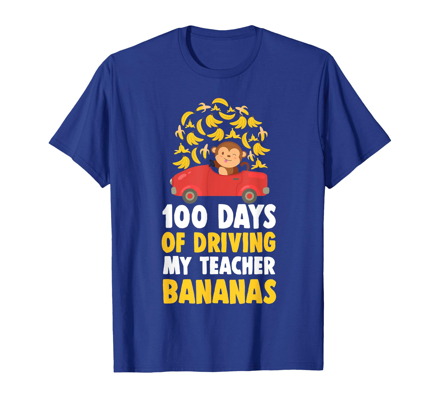 100th Day Of School Teacher Banana Monkey Pun Men Women Girls Kids T-Shirt